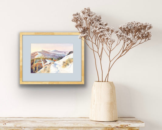 Snowfall on the Malverns - Watercolour, Fine Art Giclee Limited Edition Print