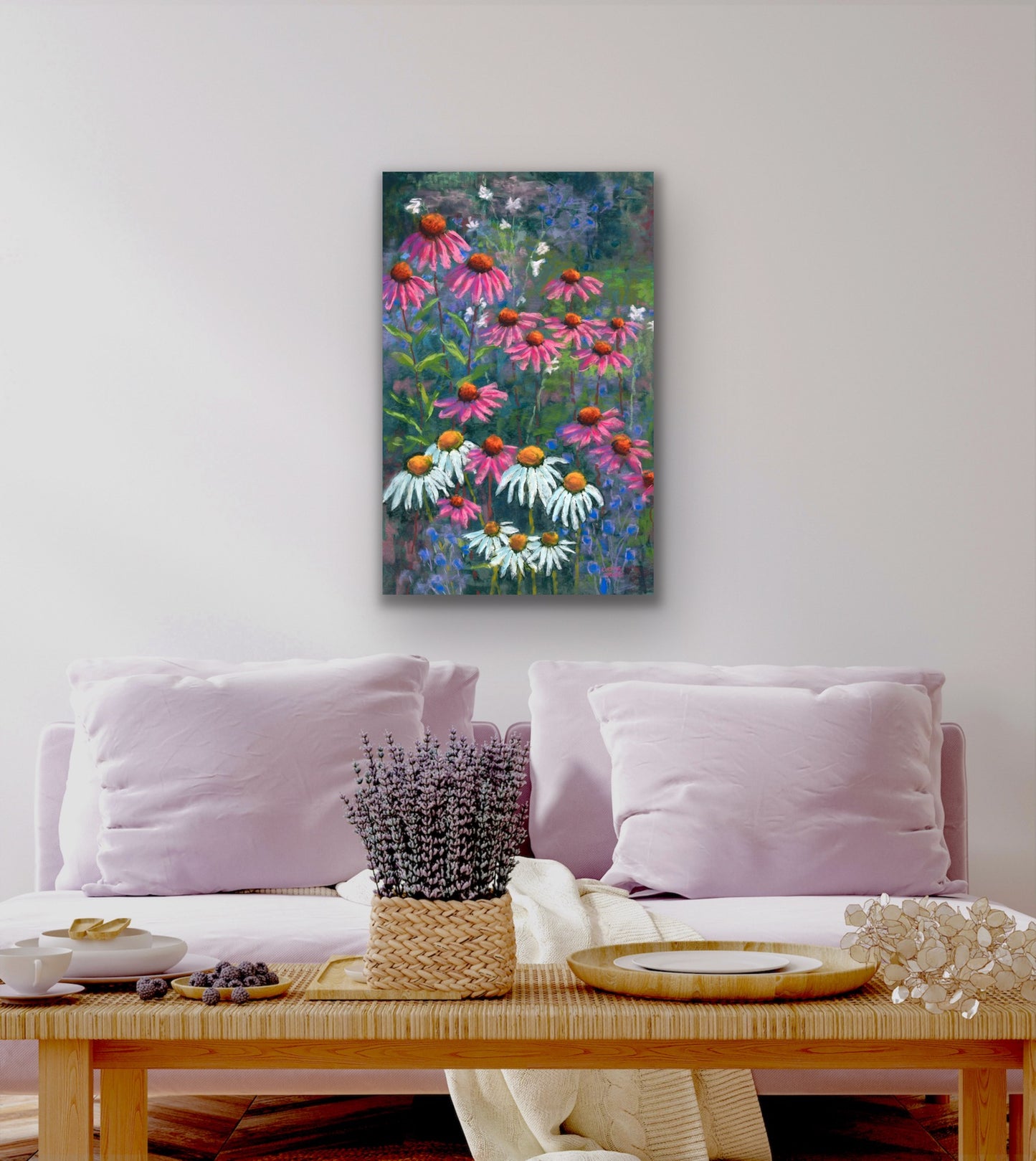 Echinaceas and Daisies, Fine Art Giclee Limited Edition Print