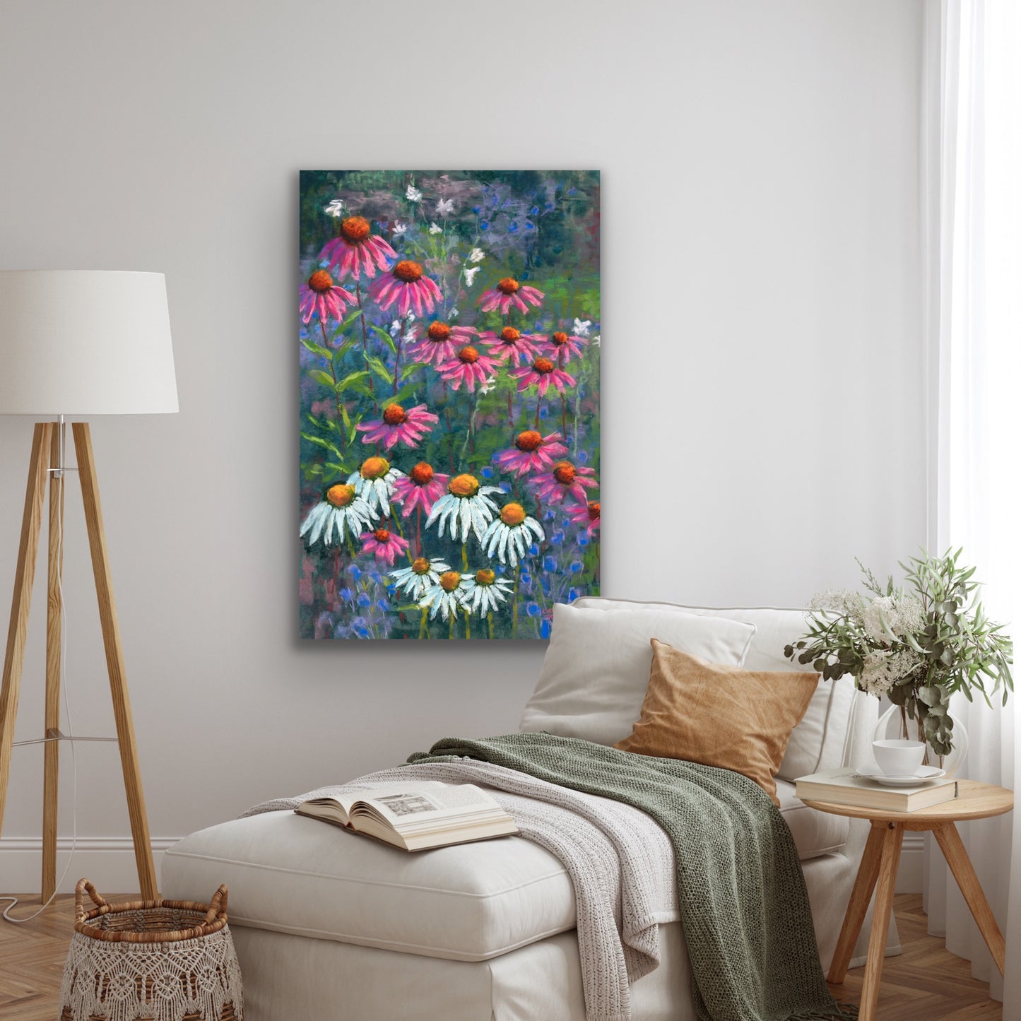 Echinaceas and Daisies, Fine Art Giclee Limited Edition Print