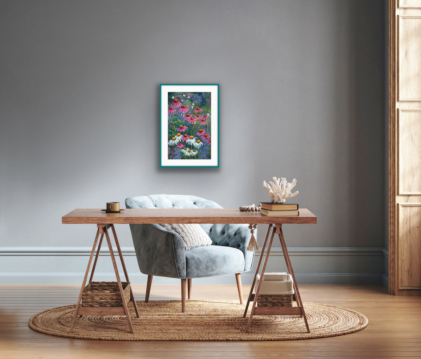 Echinaceas and Daisies, Fine Art Giclee Limited Edition Print