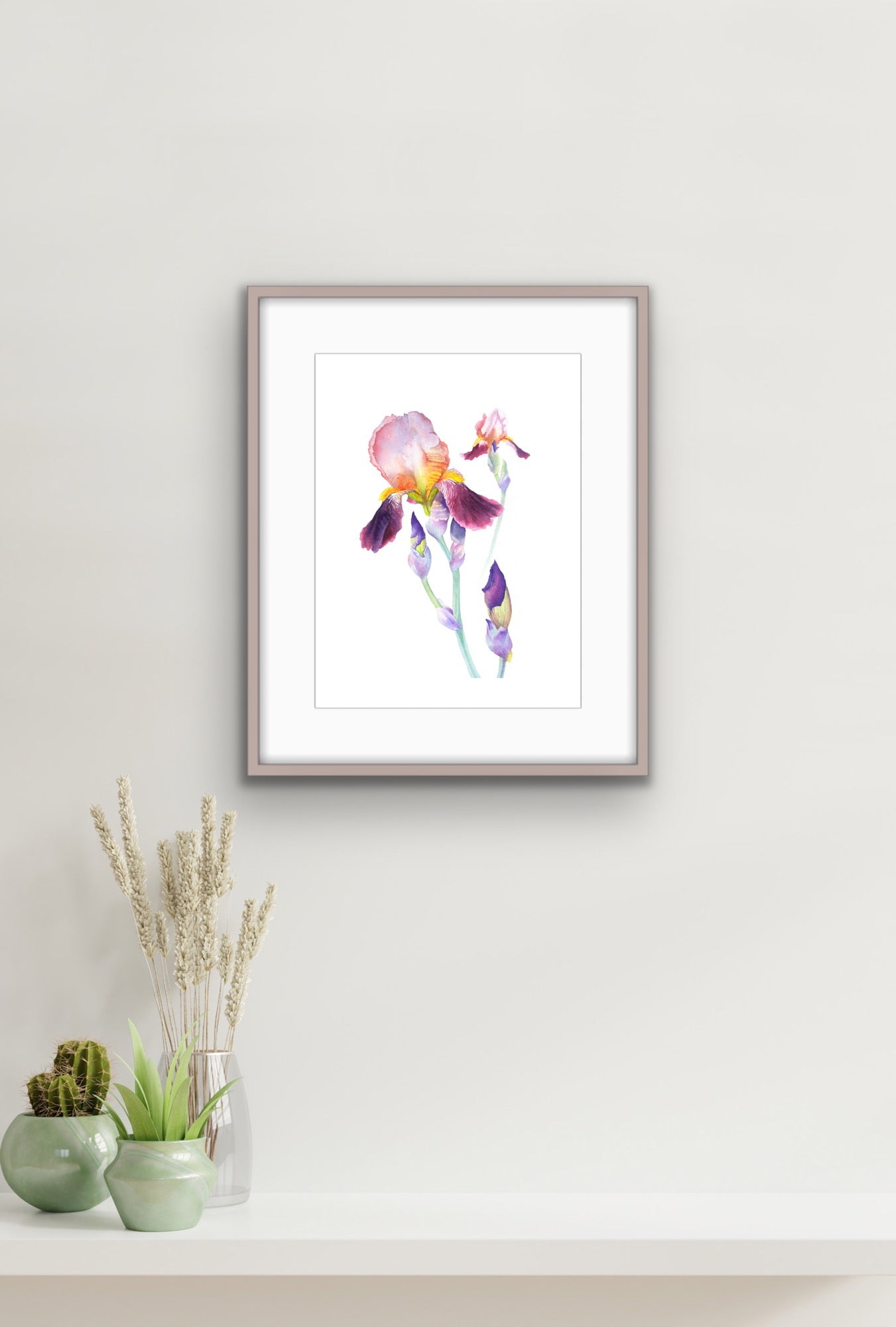 Wine and Roses Iris, Fine Art Giclee 10x8" Mini Print