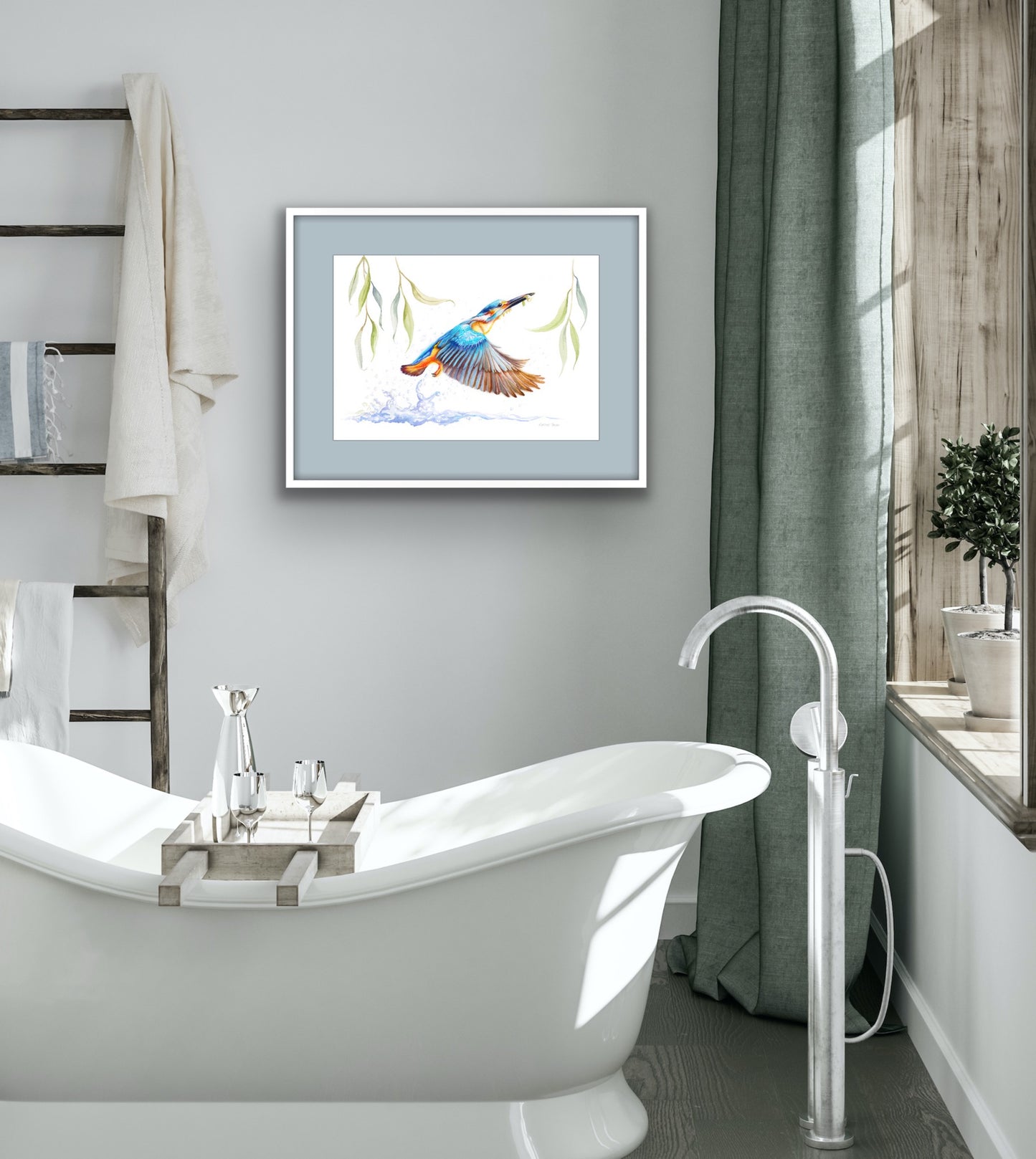 Kingfisher Fishing - Original Watercolour