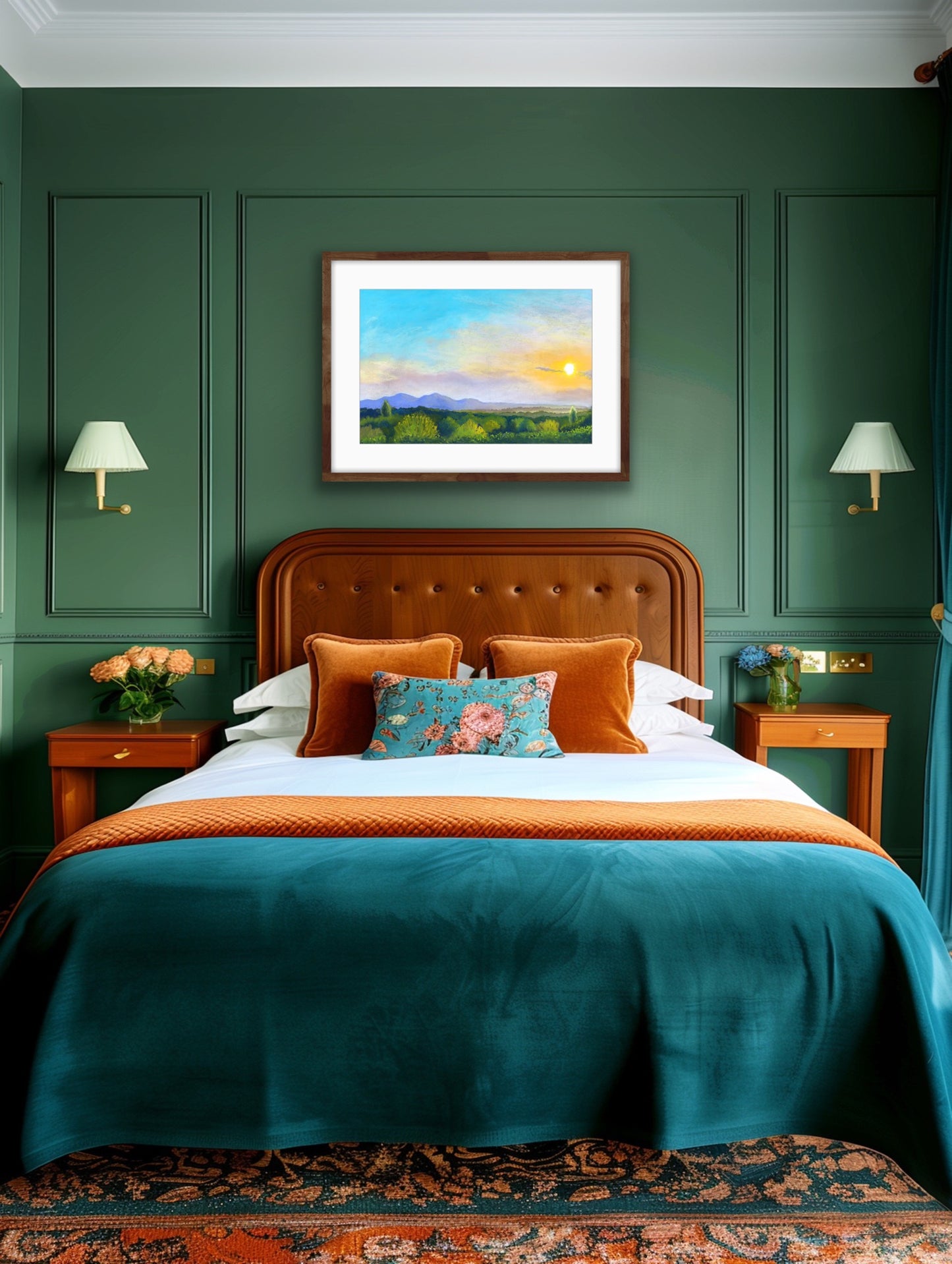 Sunset over the Malverns - Original Pastel