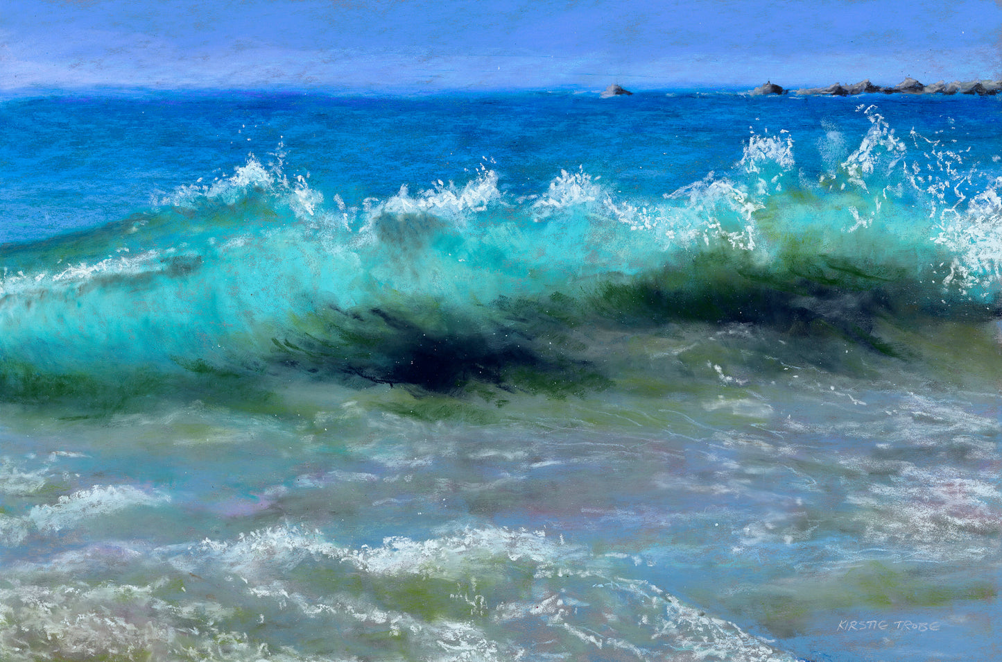 Wave - Pastel, Fine Art Giclee 10x8" Mini Print