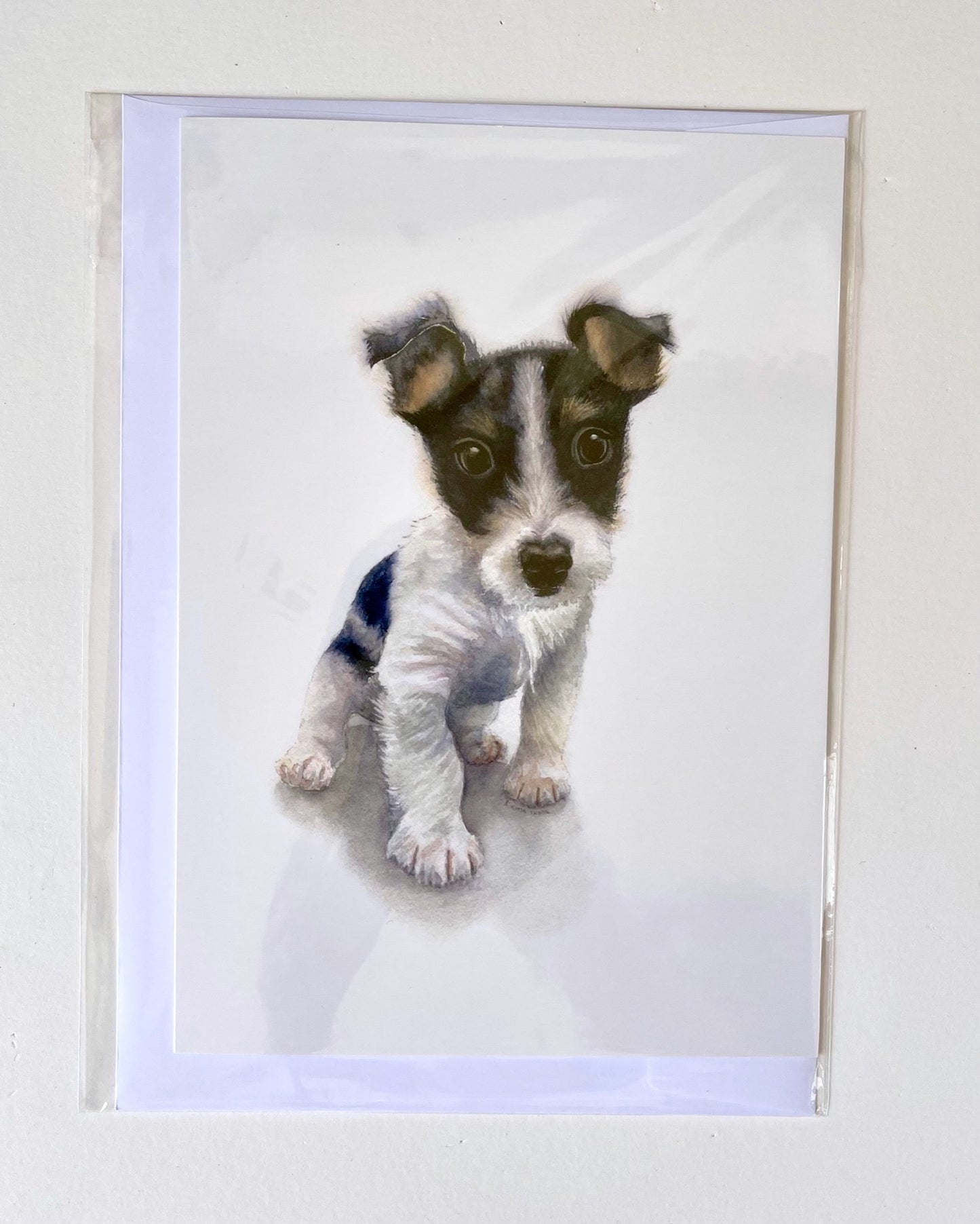 Abandoned Puppy, A5 Greeting Card. Blank inside.