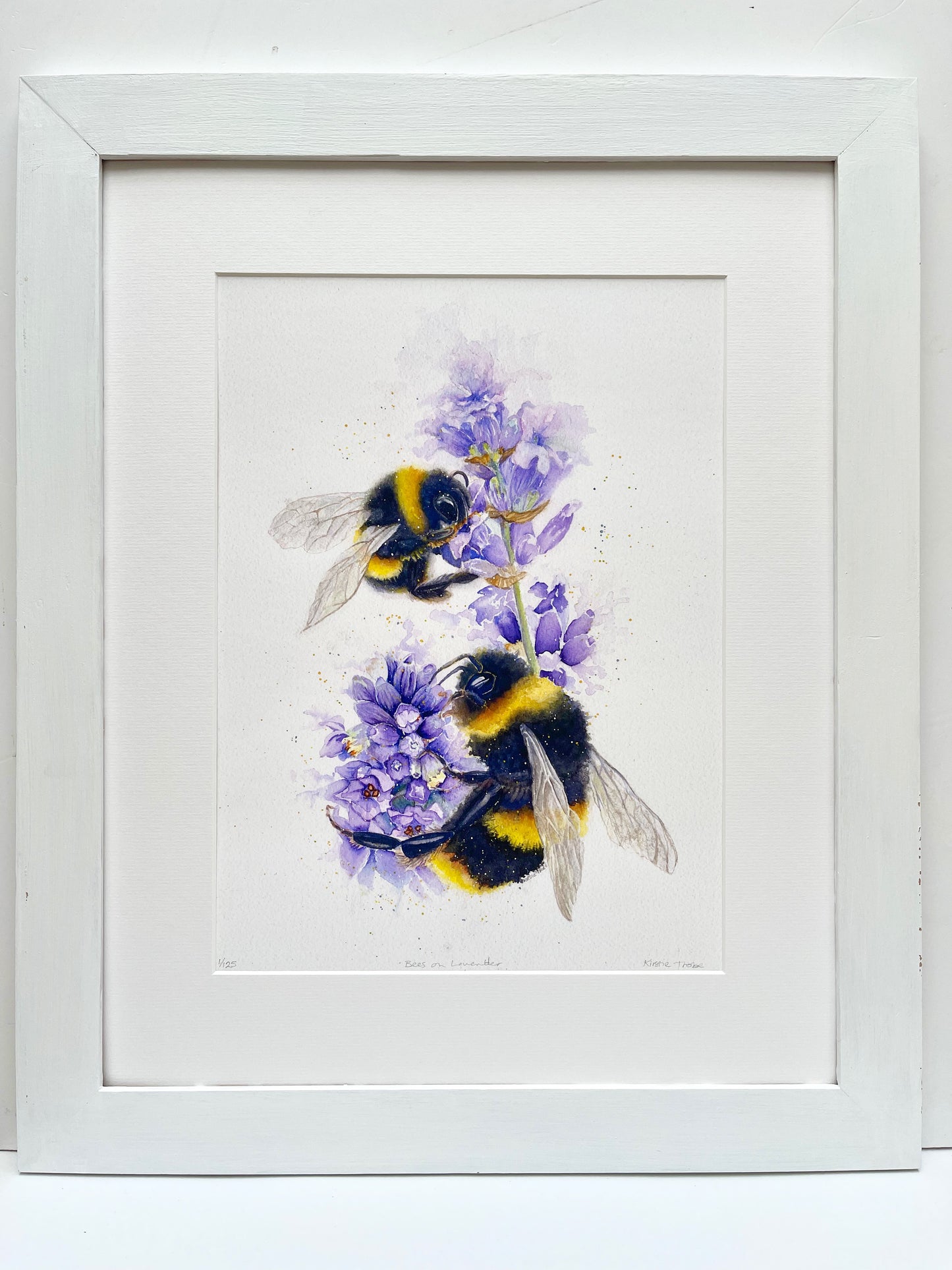 Bees on Lavender, Fine Art Giclee Limited Edition Print