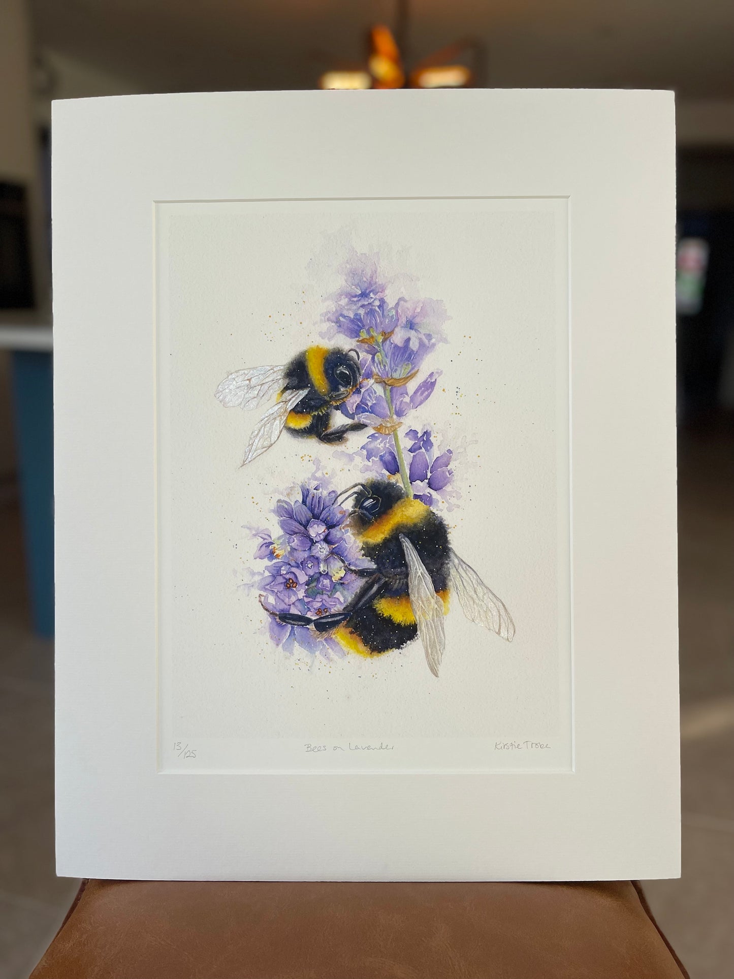 Bees on Lavender, Fine Art Giclee Limited Edition Print