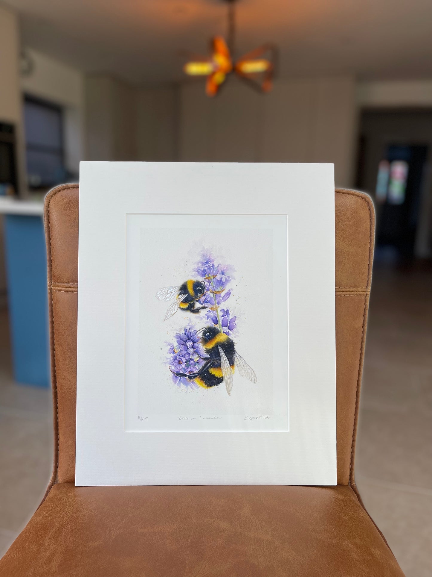 Bees on Lavender, Fine Art Giclee Limited Edition Print