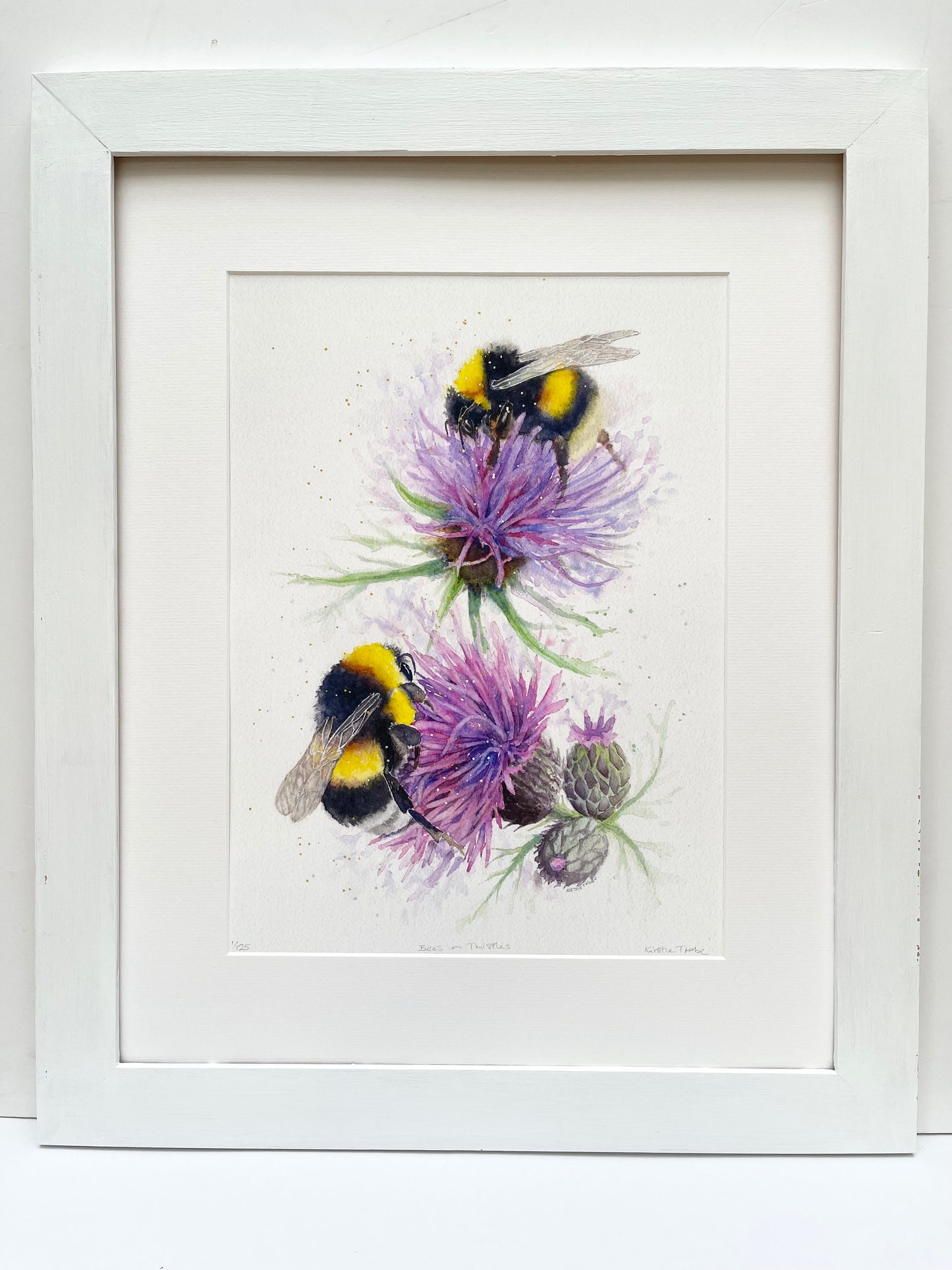 Bees on Thistles, Fine Art Giclee Limited Edition Print