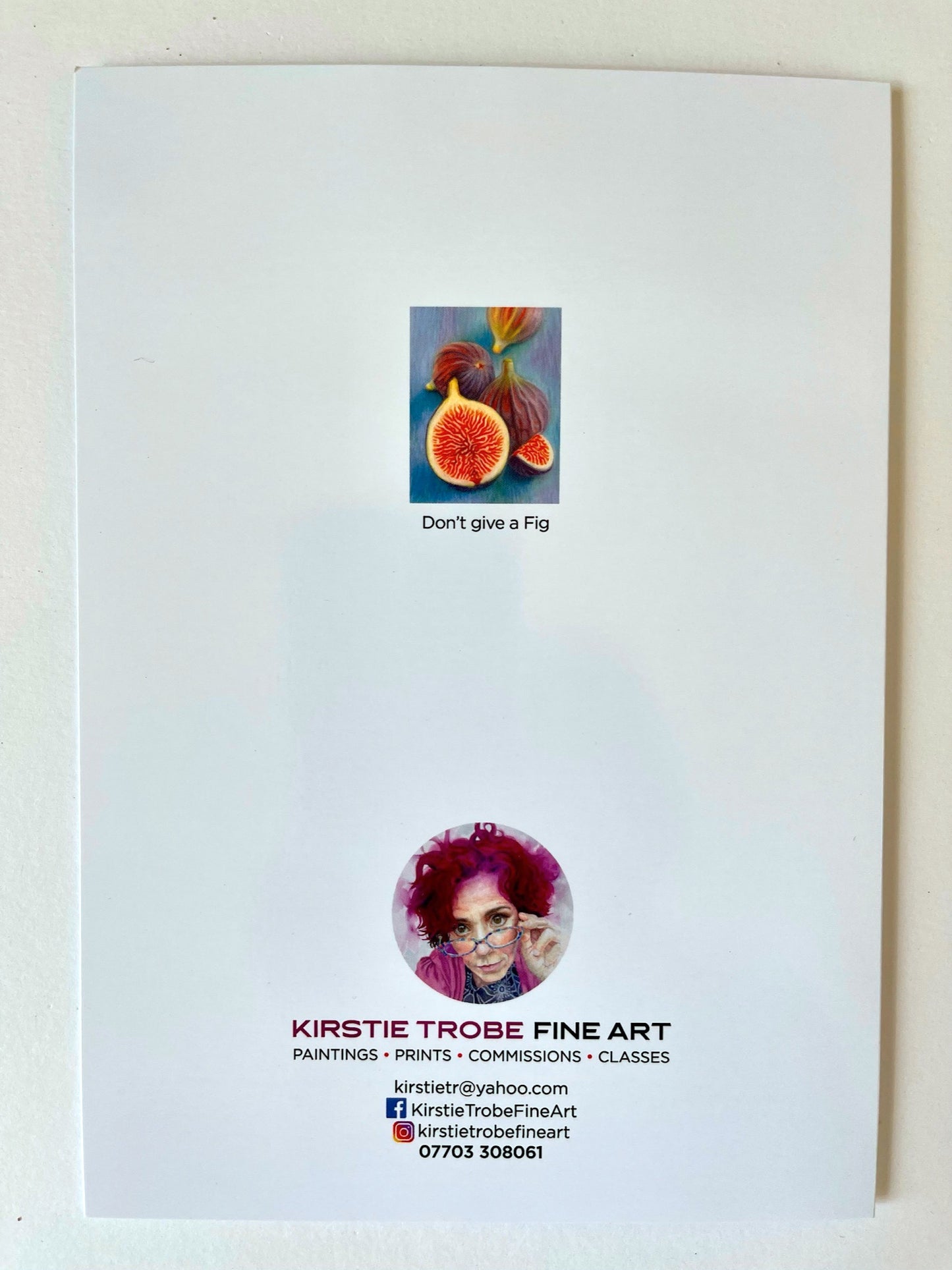 Don't give a Fig, A5 Greeting Card. Blank inside.