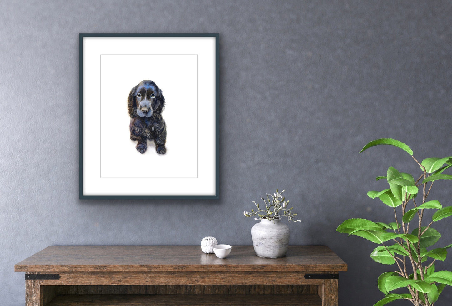 Blue Spaniel, Fine Art Giclee Limited Edition Print