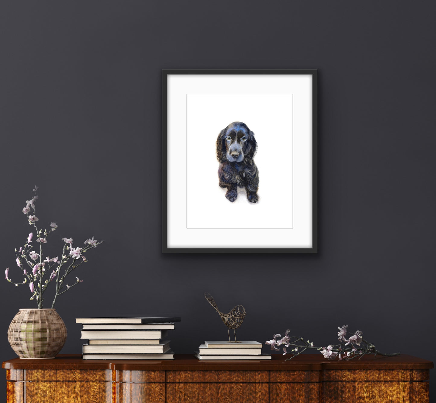 Blue Spaniel, Fine Art Giclee Limited Edition Print