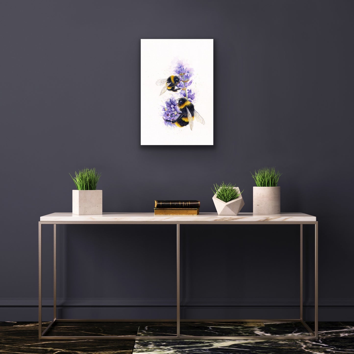 Bees on Lavender, Fine Art Giclee Limited Edition Print