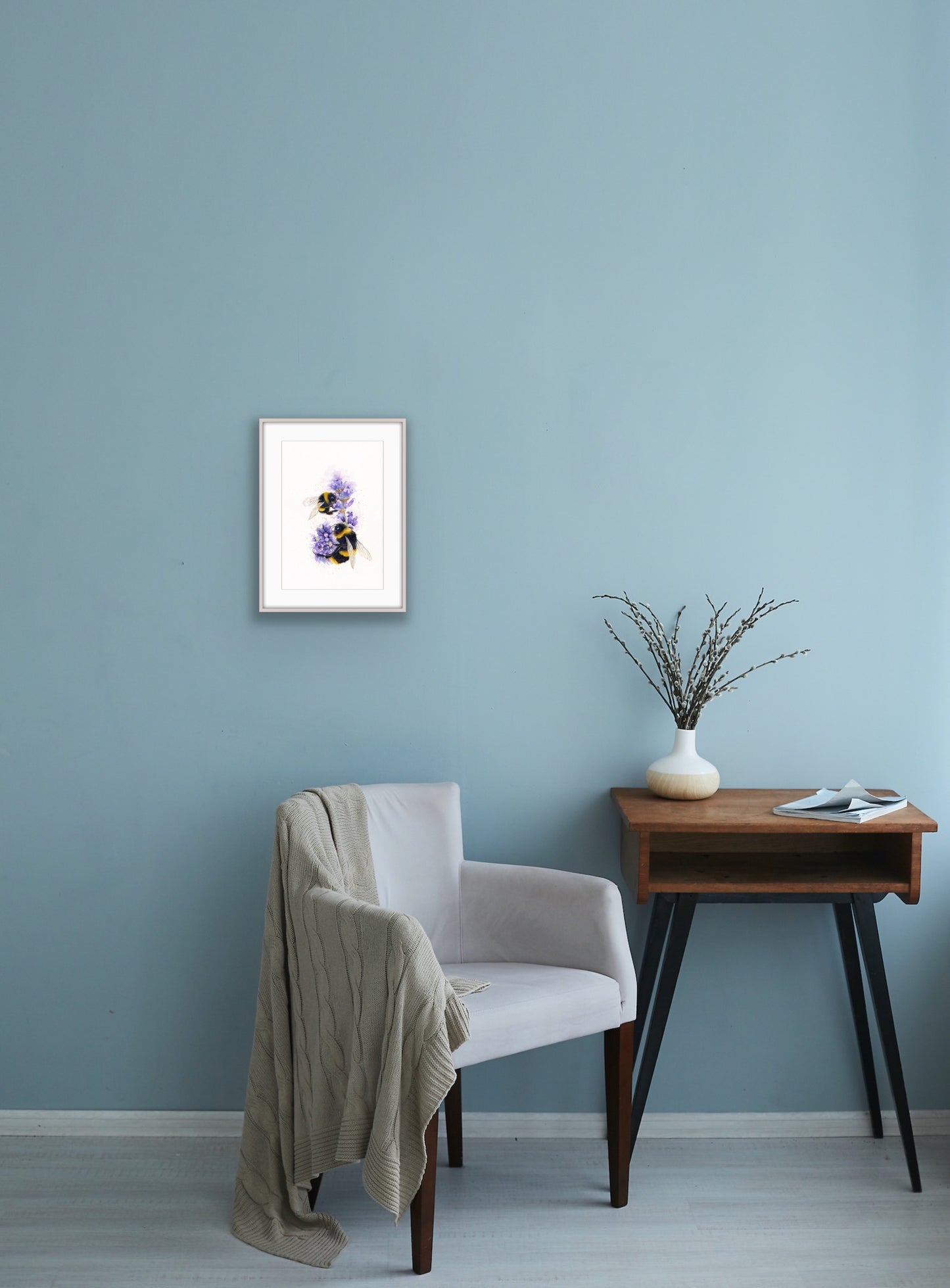 Bees on Lavender, Fine Art Giclee Limited Edition Print