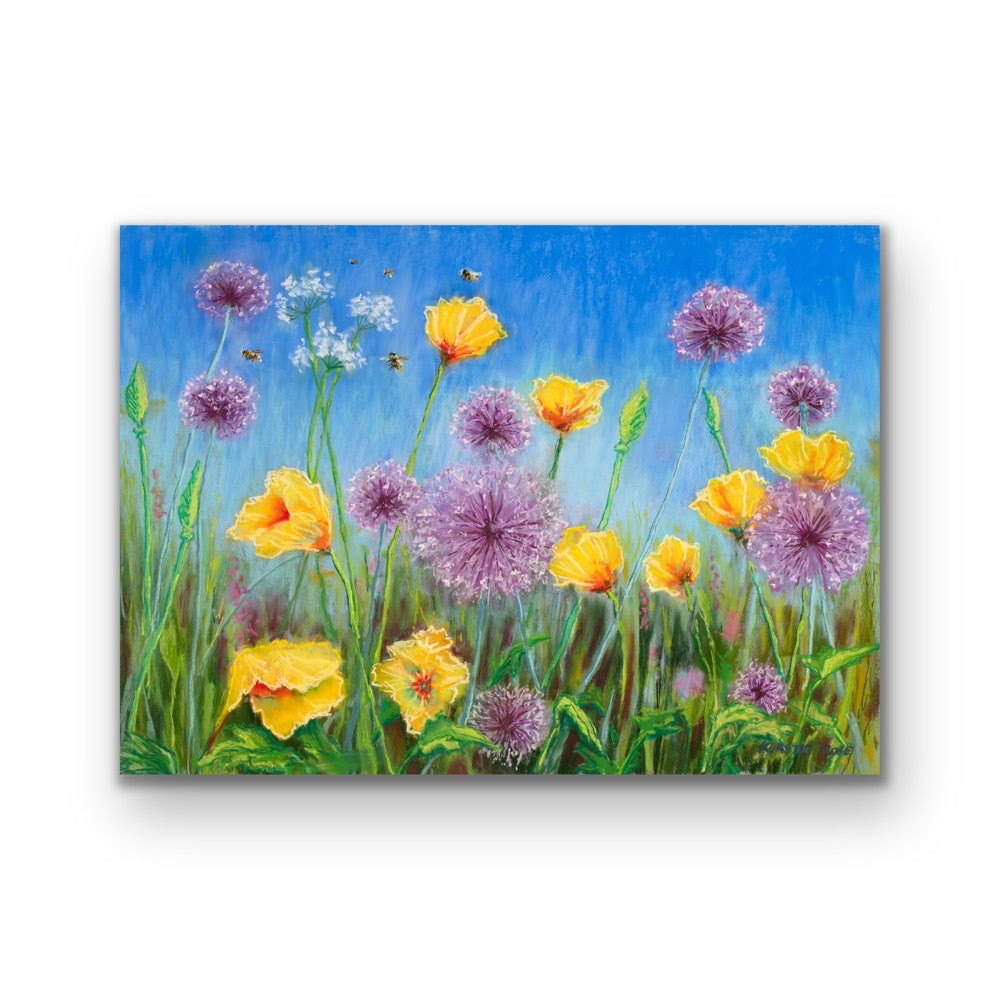 Alliums and Poppies, Fine Art Giclee Limited Edition Print