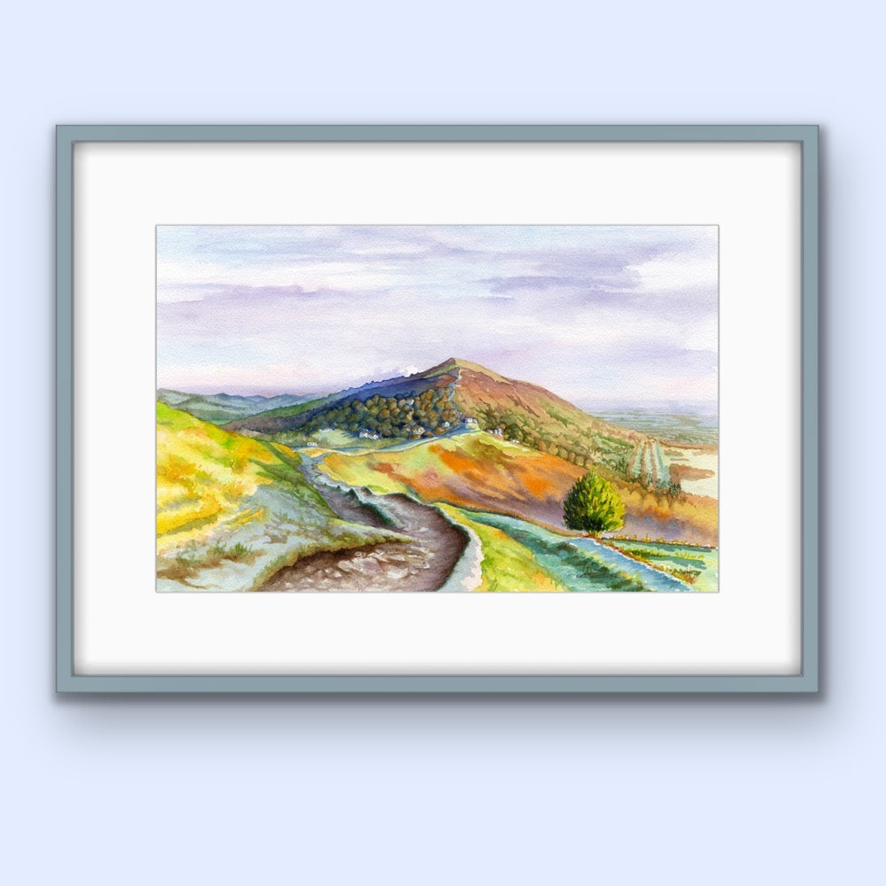 Malvern Hills - Watercolour, Fine Art Giclee Limited Edition Print