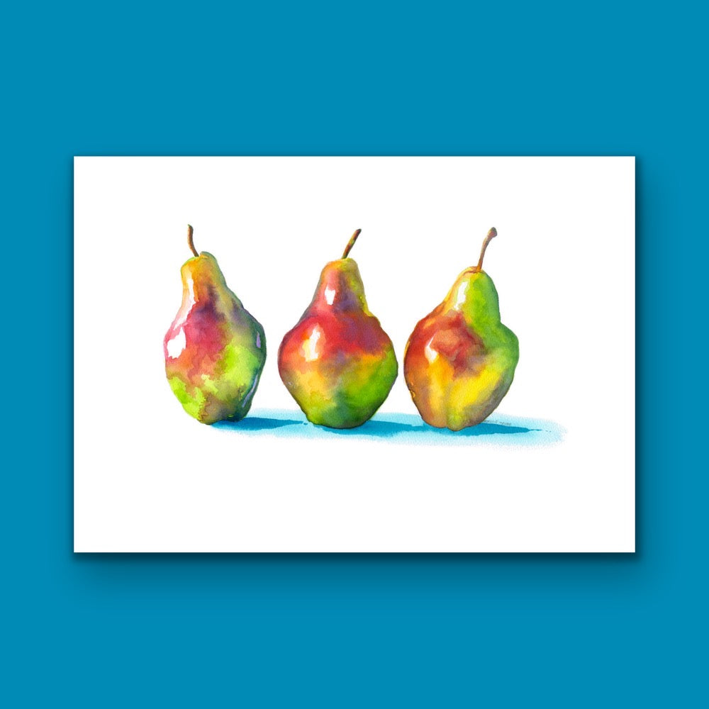 Trio of Pears, Fine Art Giclee Limited Edition Print
