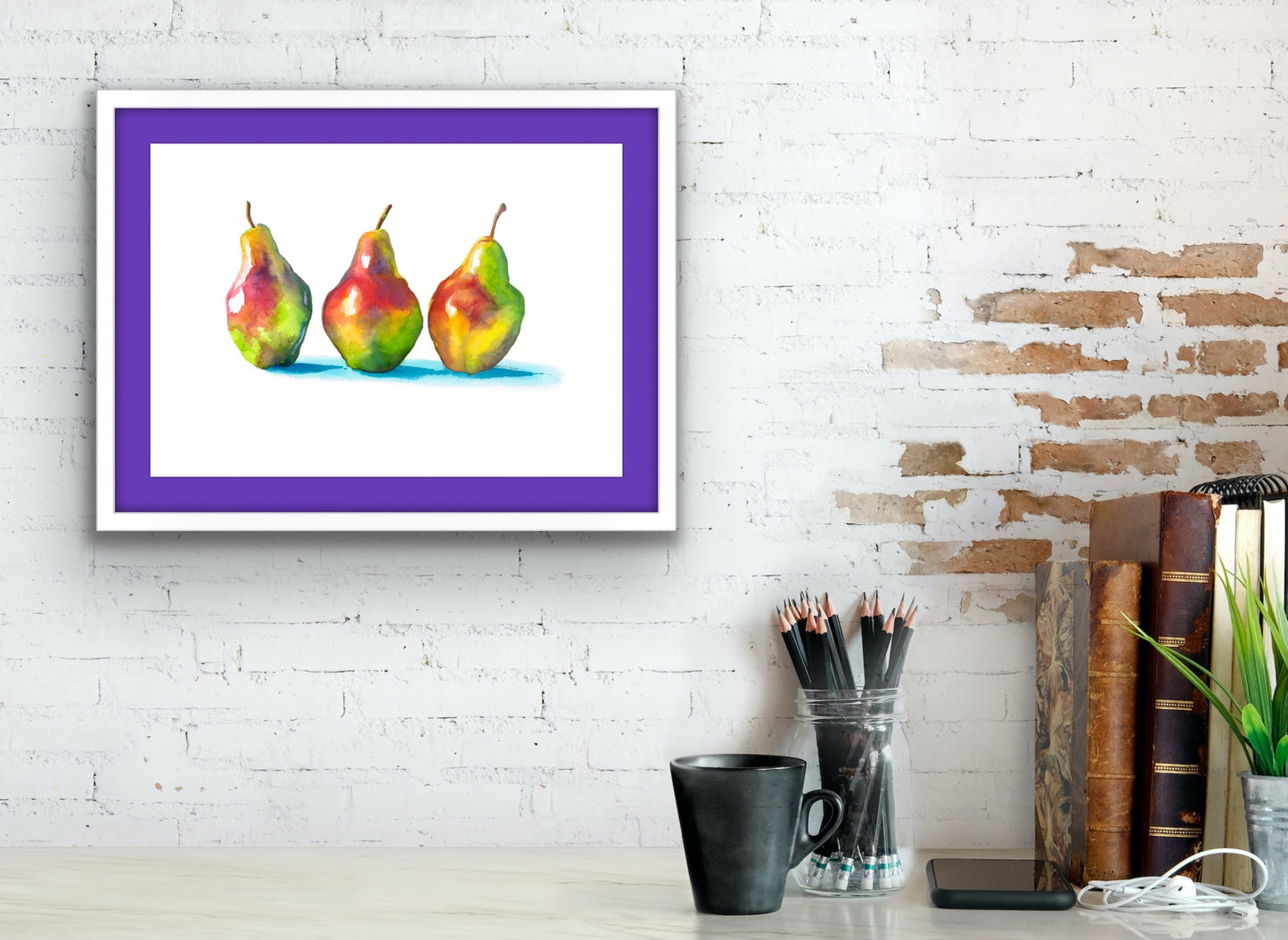 Trio of Pears, Fine Art Giclee Limited Edition Print