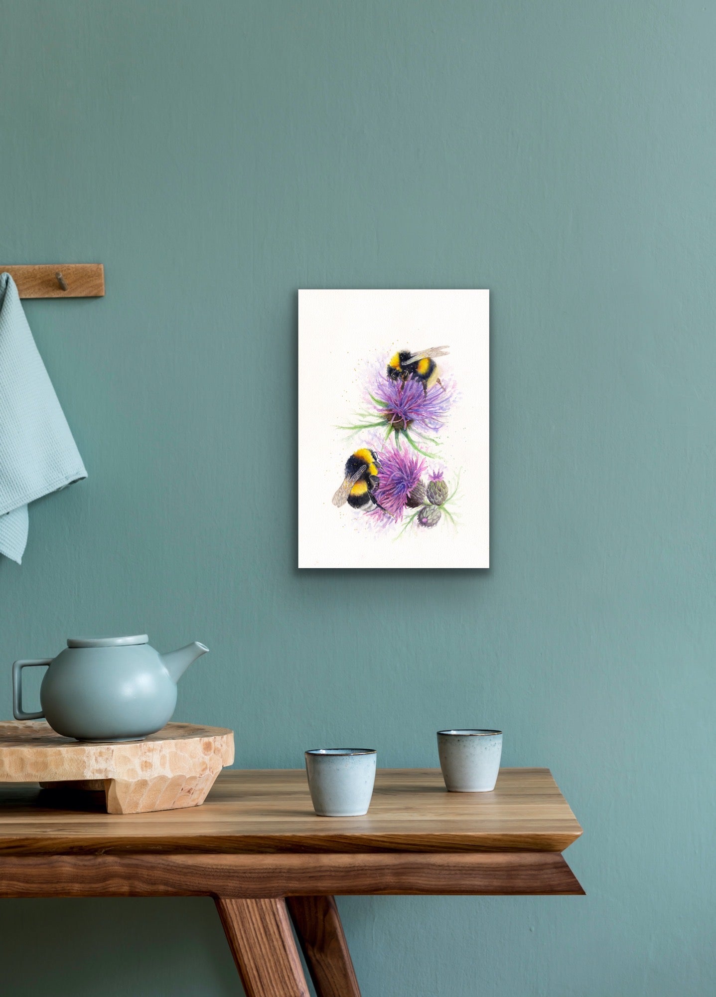Bees on Thistles, Fine Art Giclee Limited Edition Print