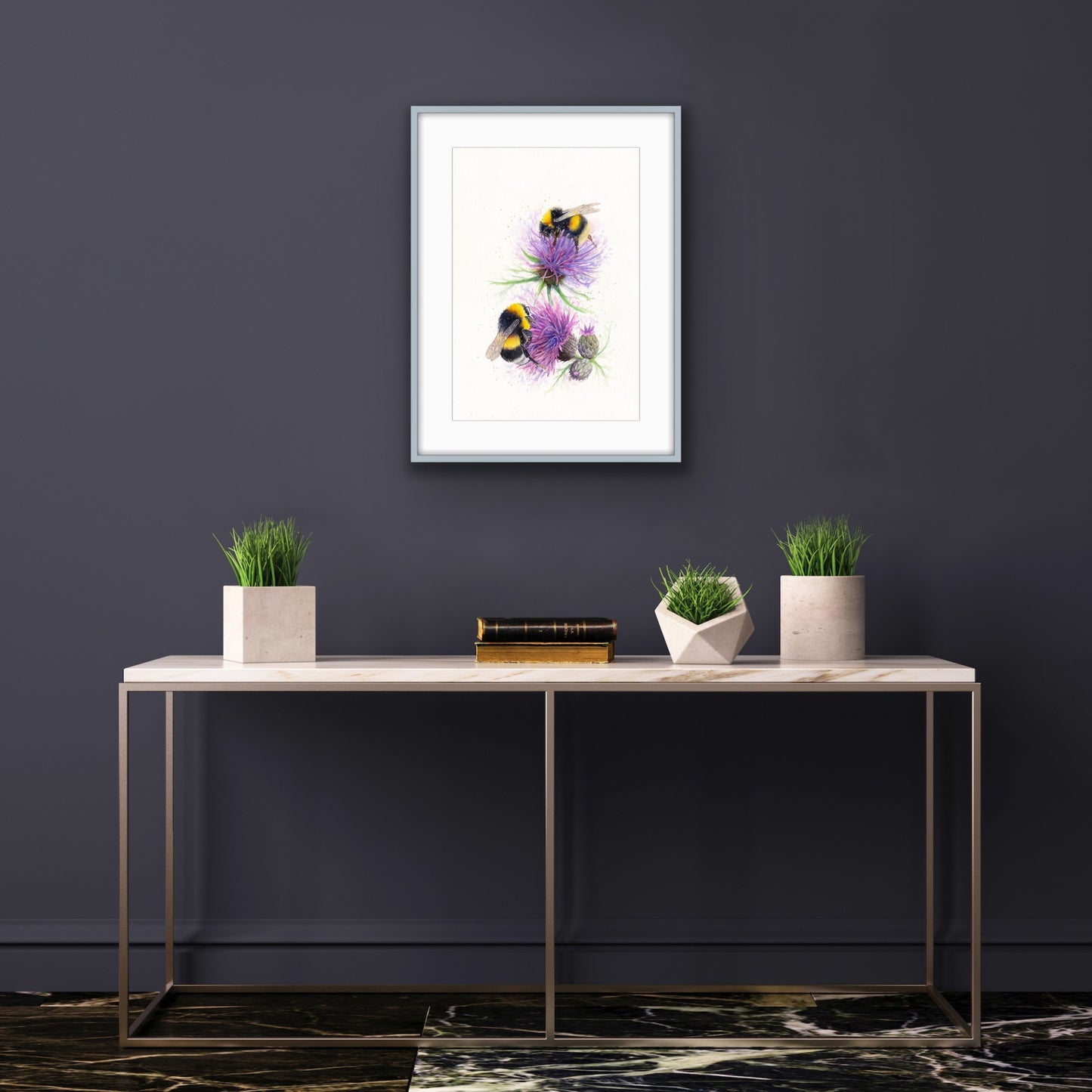 Bees on Thistles, Fine Art Giclee Limited Edition Print