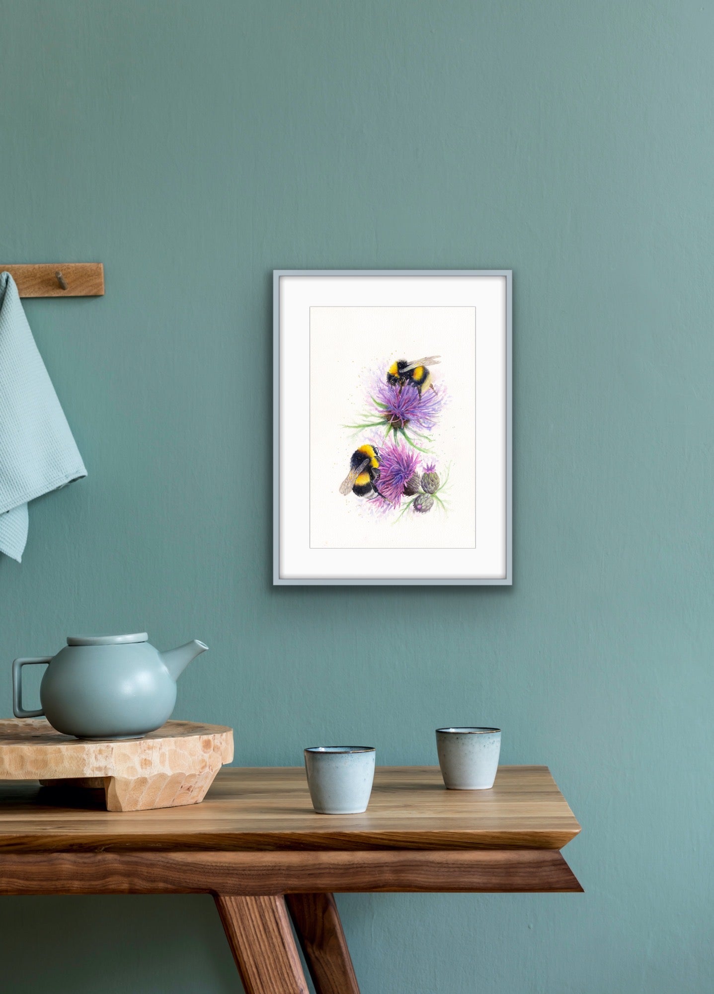Bees on Thistles, Fine Art Giclee Limited Edition Print