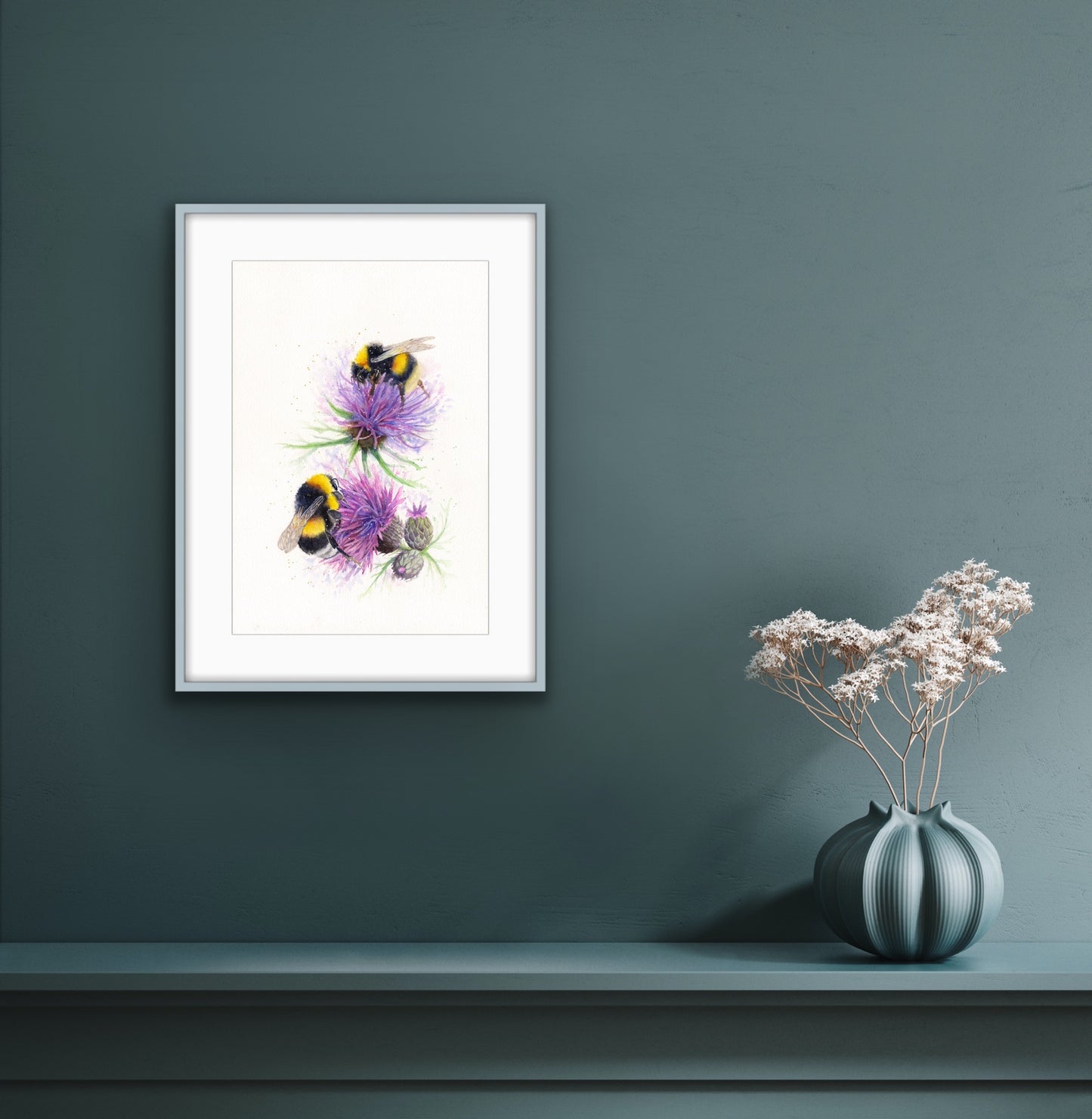 Bees on Thistles, Fine Art Giclee Limited Edition Print