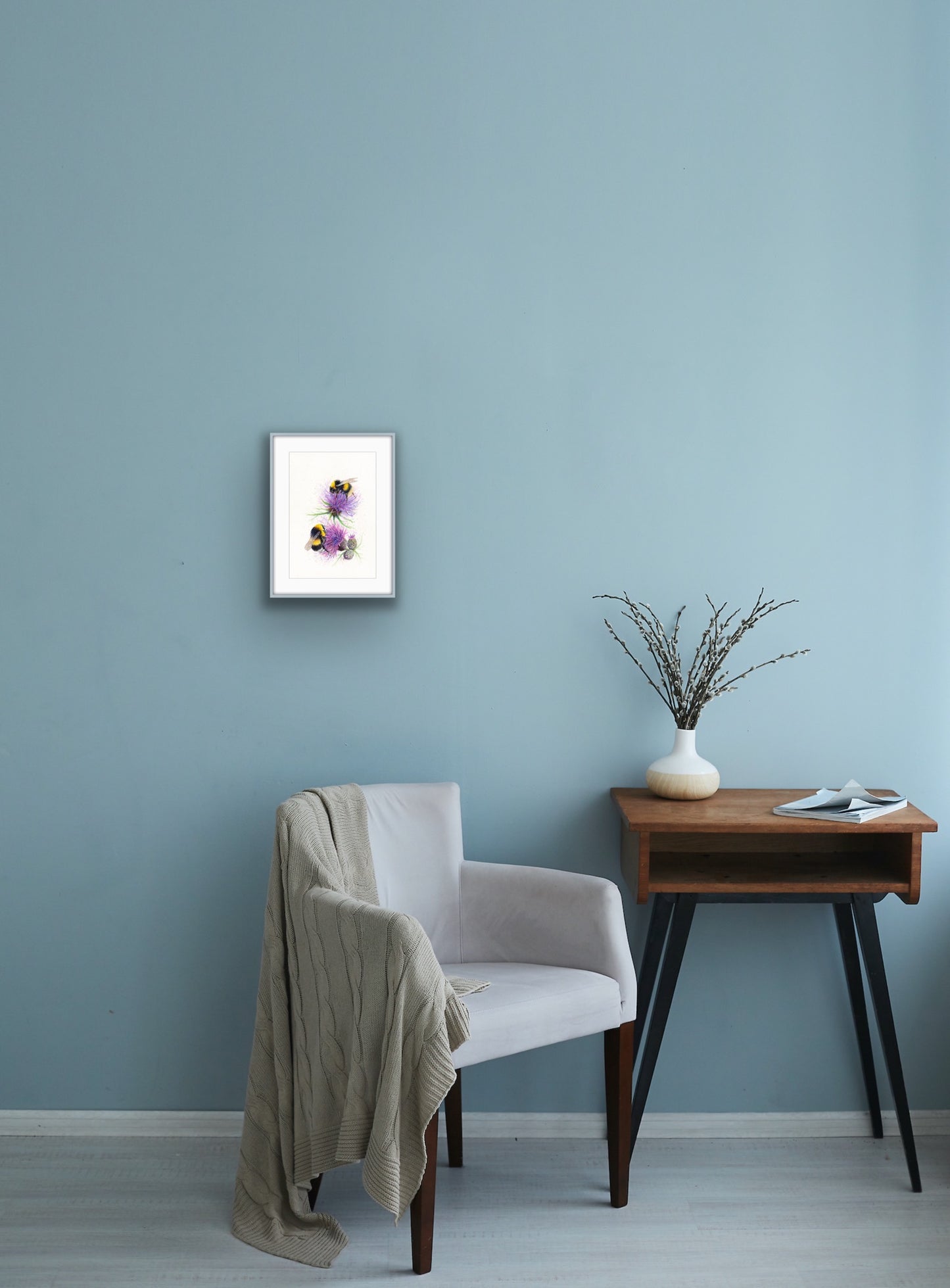 Bees on Thistles, Fine Art Giclee Limited Edition Print