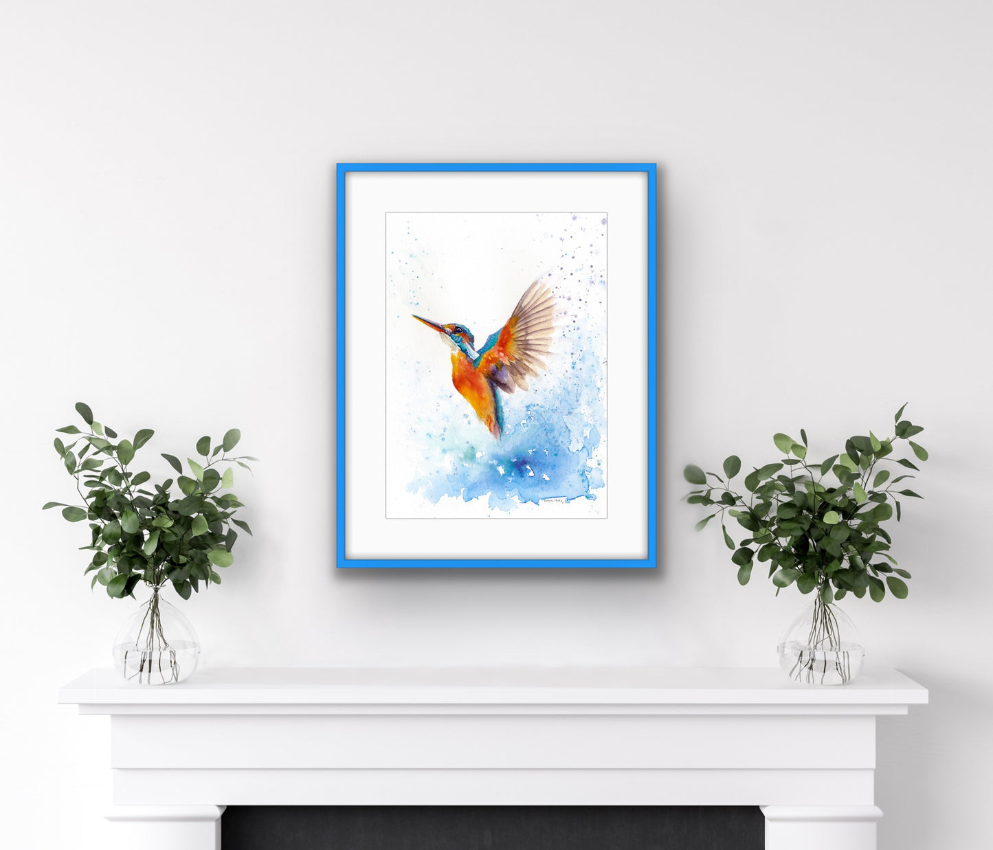 Kingfisher in Flight, Fine Art Giclee Limited Edition Print