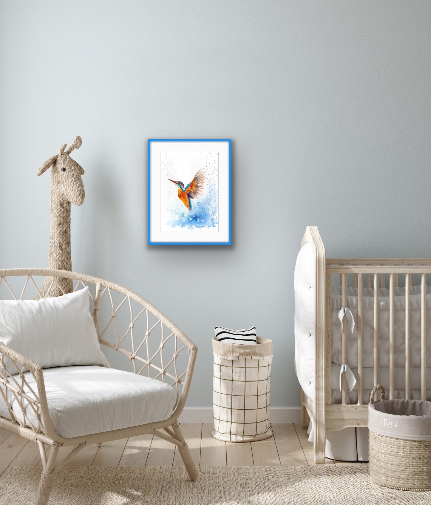 Kingfisher in Flight, Fine Art Giclee Limited Edition Print