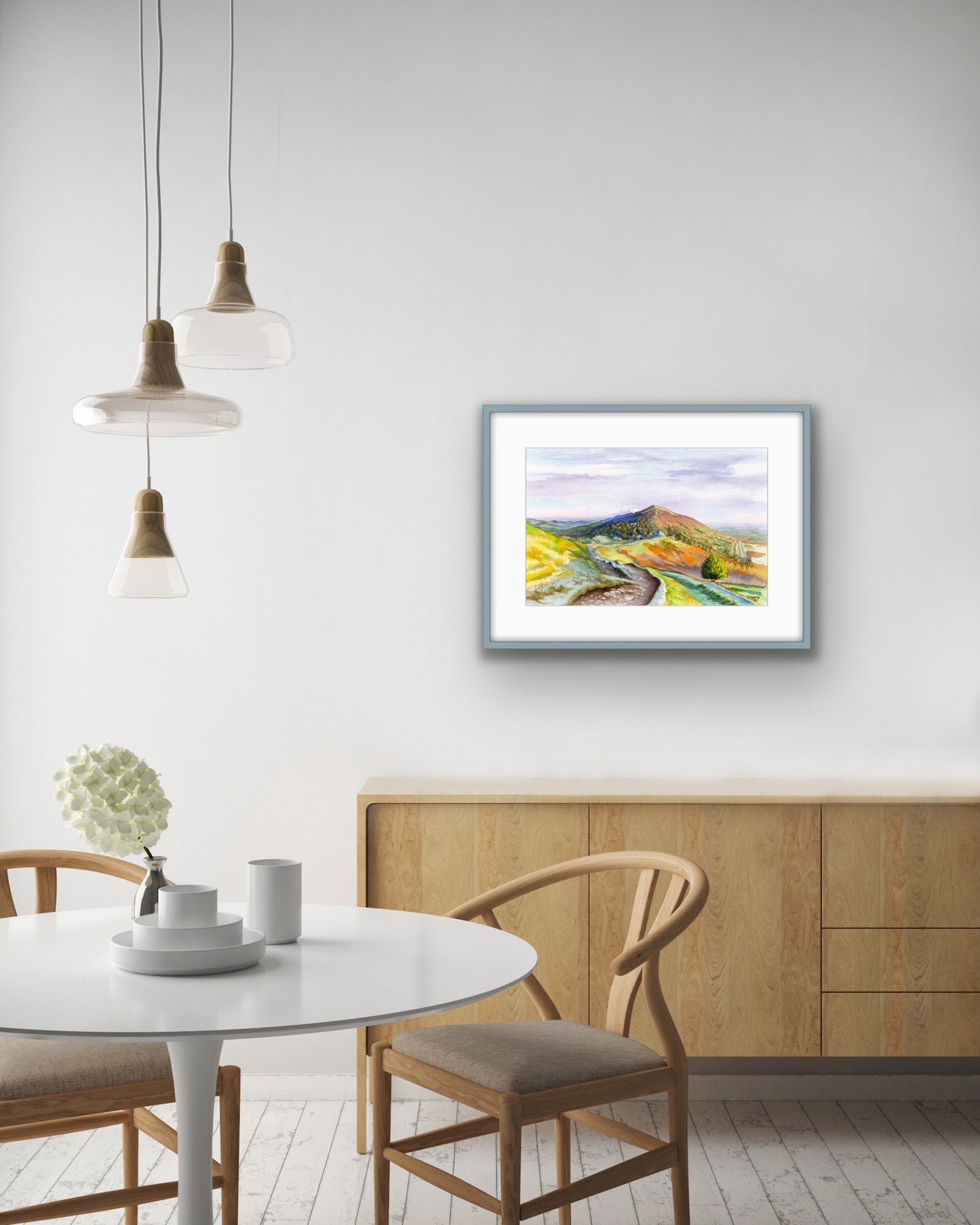 Malvern Hills - Watercolour, Fine Art Giclee Limited Edition Print