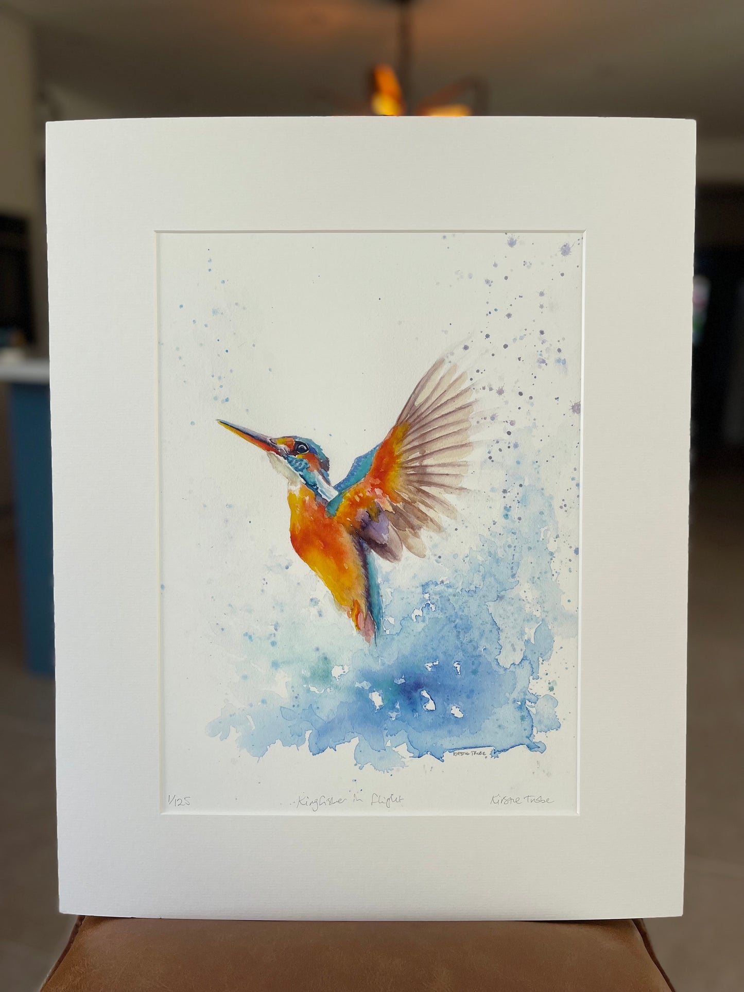 Kingfisher in Flight, Fine Art Giclee Limited Edition Print