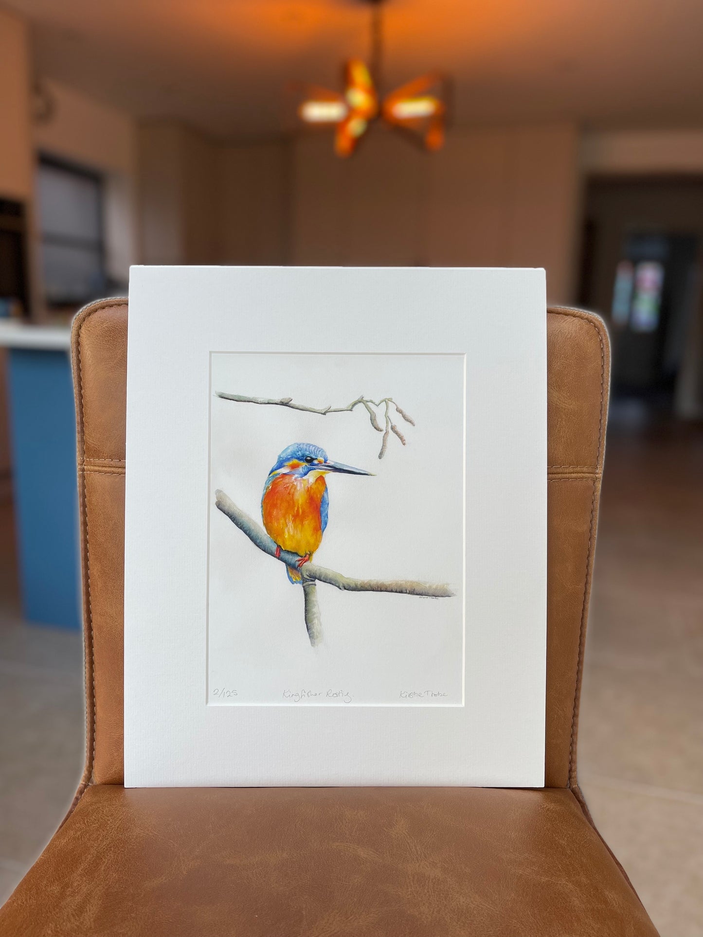 Kingfisher Resting, Fine Art Giclee Limited Edition Print