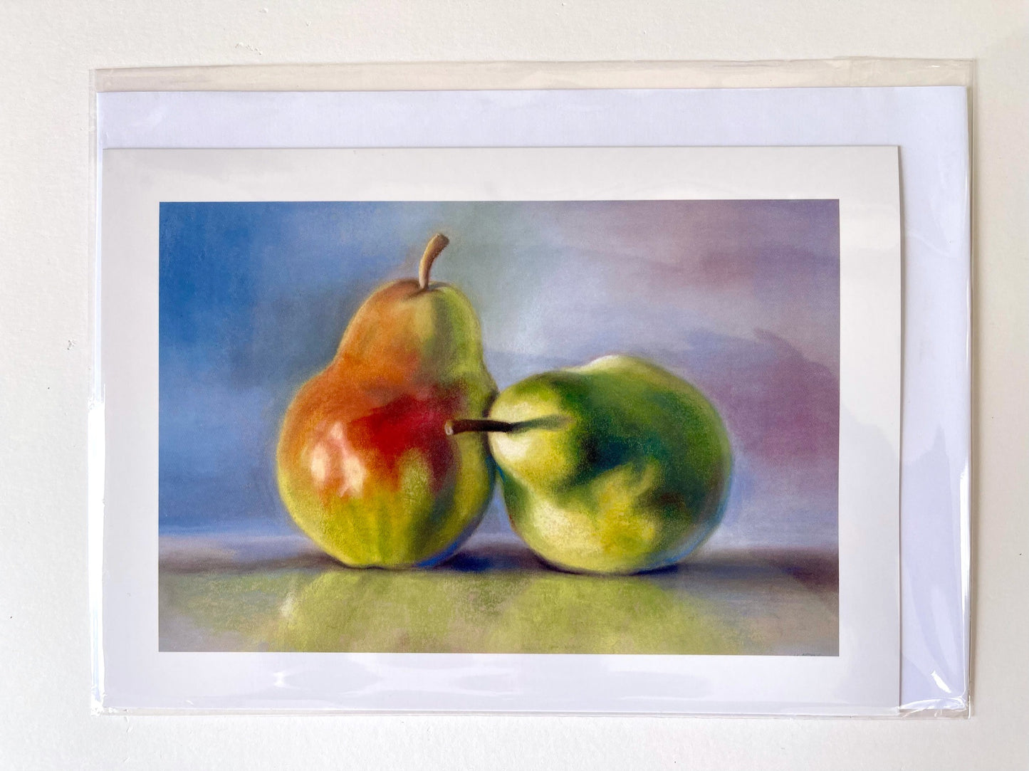 Pair of Pears, A5 Greeting Card. Blank inside.