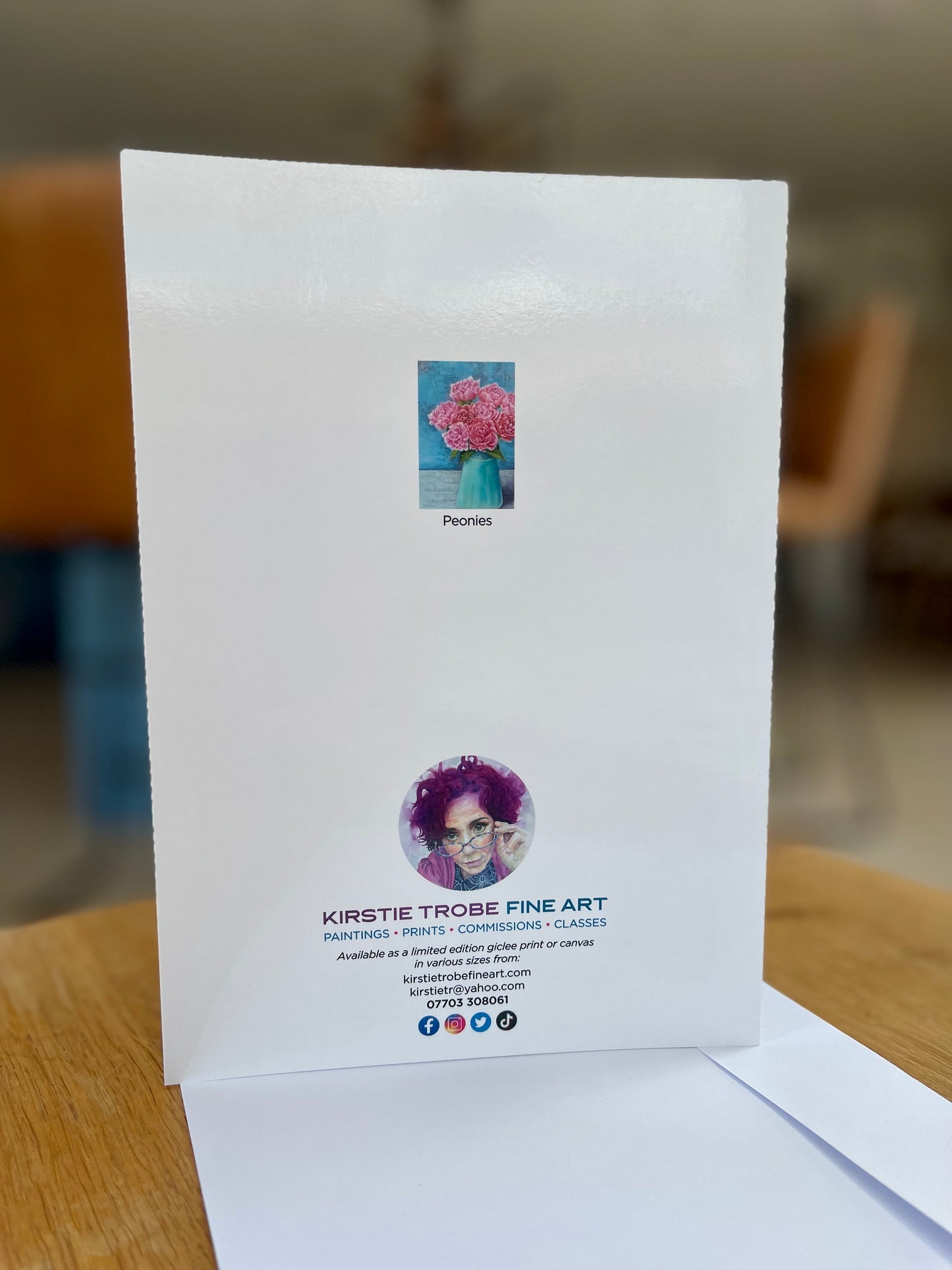 Pinky Blue, A5 Greeting Card. Blank inside.