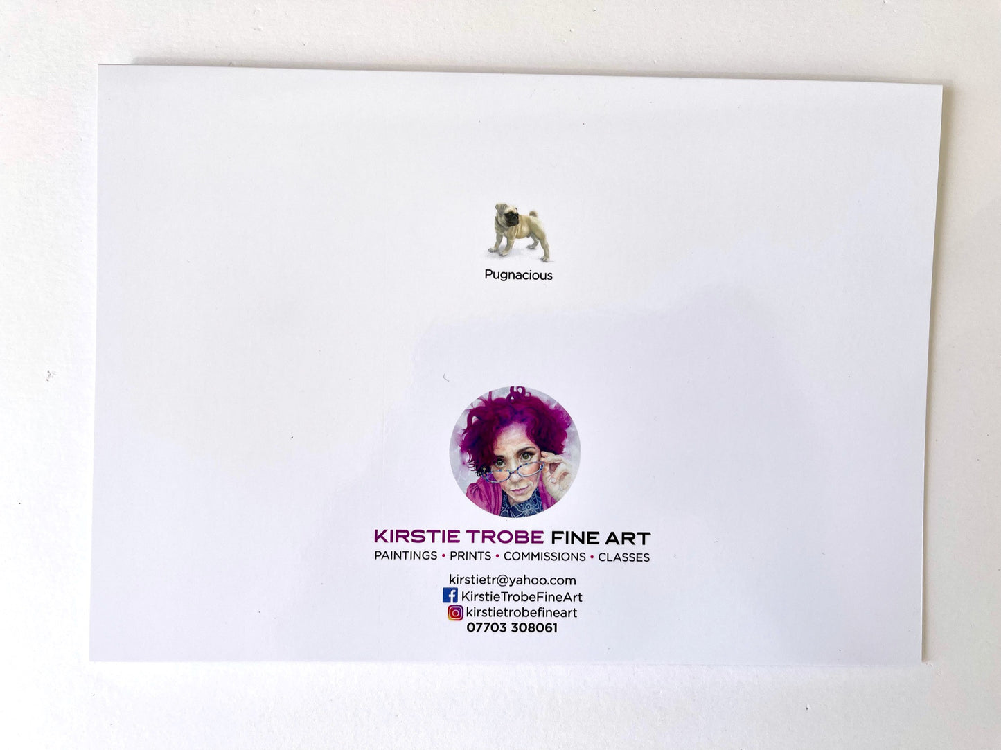 Pugnacious, A5 Greeting Card. Blank inside.