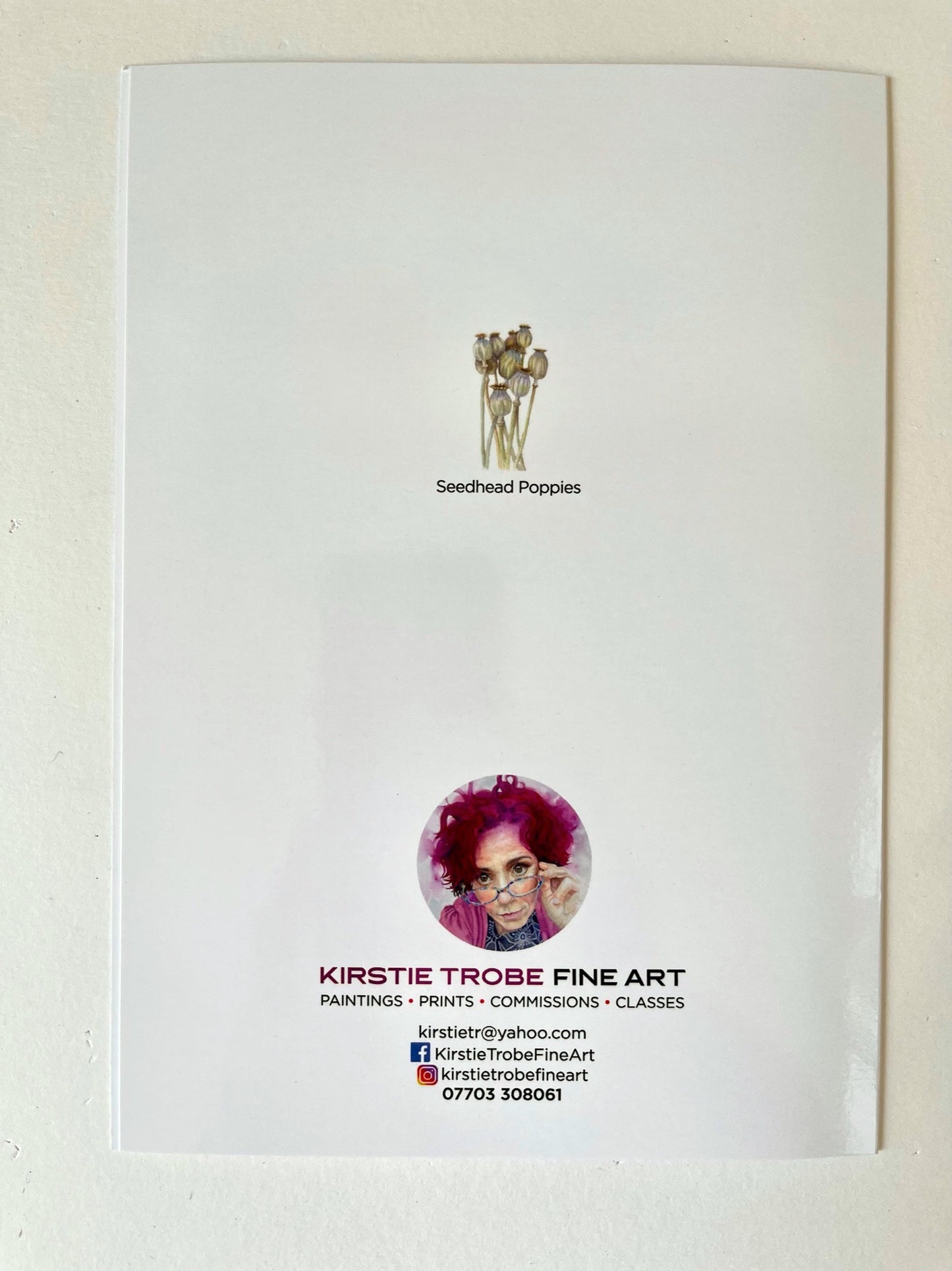 Seedhead Poppies, A5 Greeting Card. Blank inside.