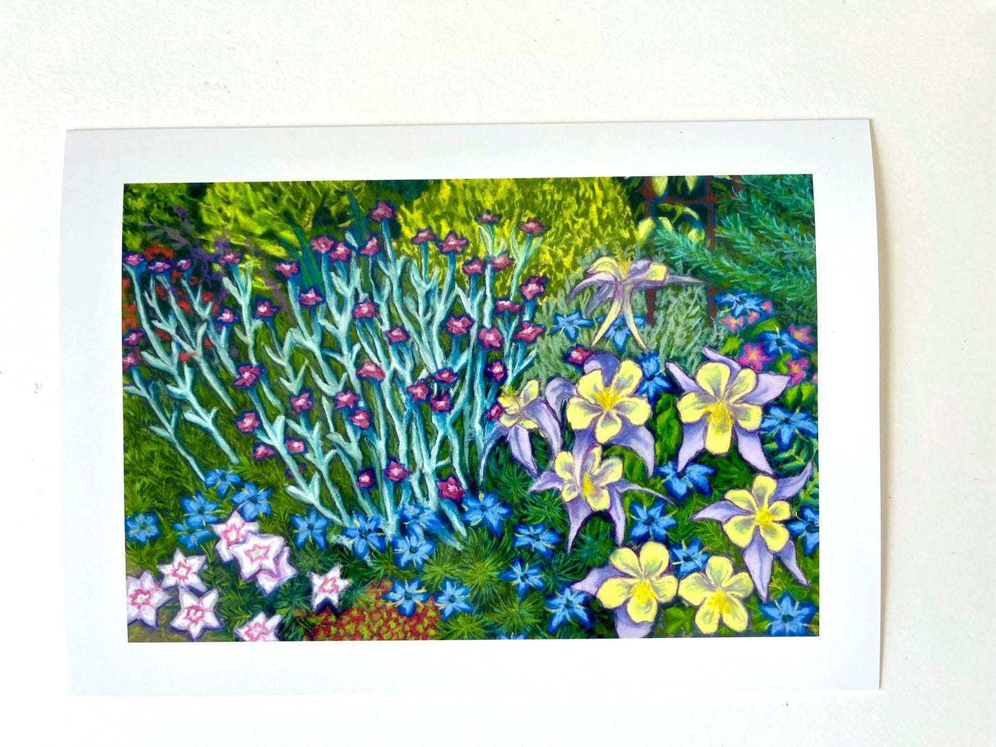 Springtime Border, A5 Greeting Card. Blank inside.