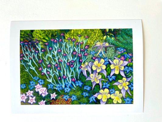 Springtime Border, A5 Greeting Card. Blank inside.