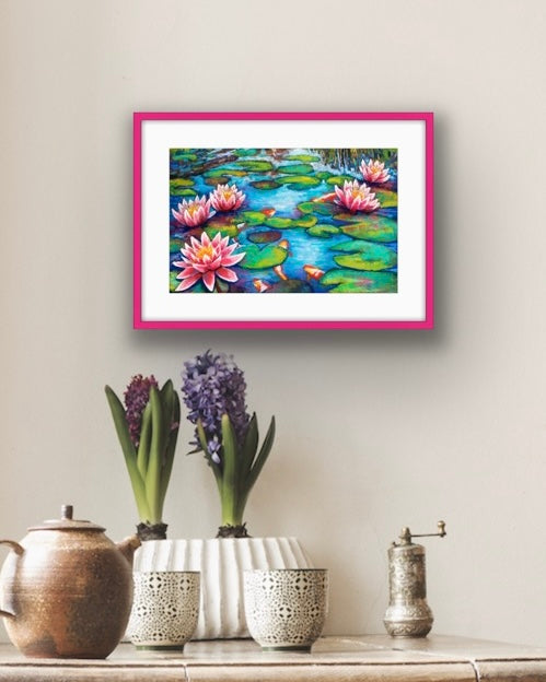 Water Lilies, Fine Art Giclee 10x8" Mini Print