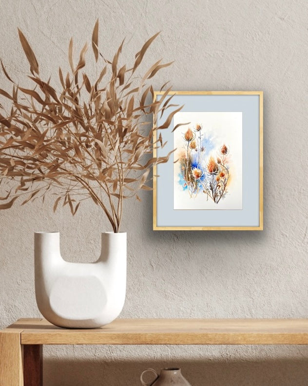 Teasels, Fine Art Giclee 10x8" Mini Print