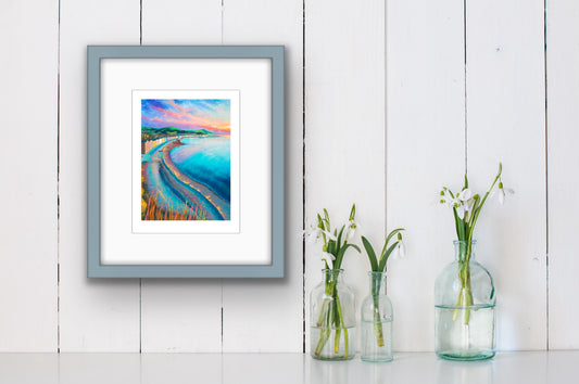 Aberystwyth Sunset, Fine Art Giclee 10x8" Mini Print