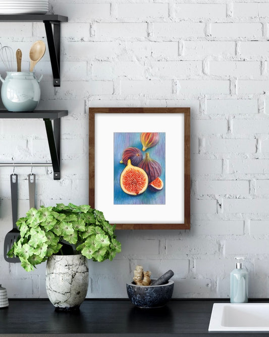 Don't Give A Fig, Fine Art Giclee 10x8" Mini Print