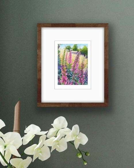 Field with Foxgloves, Fine Art Giclee 10x8" Mini Print