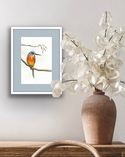 Kingfisher Resting, Fine Art Giclee 10x8" Mini Print