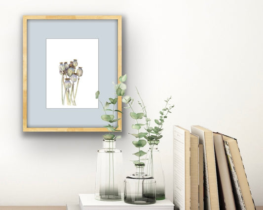 Seedhead Poppies, Fine Art Giclee 10x8" Mini Print