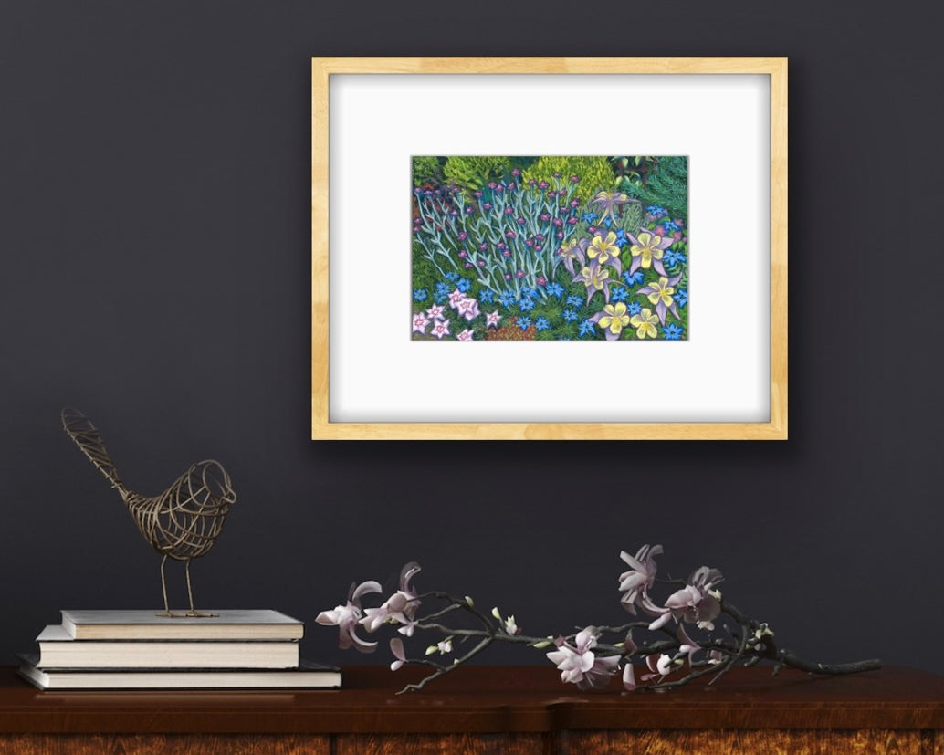 Springtime Border, Fine Art Giclee 10x8" Mini Print