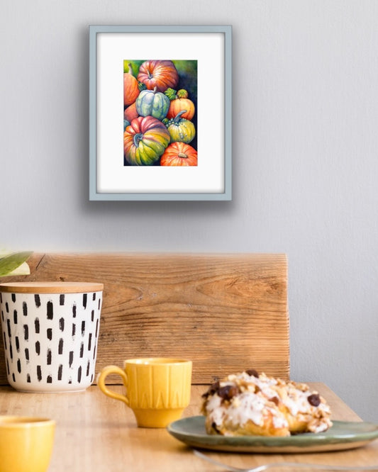 A squeeze of Squashes, Fine Art Giclee 10x8" Mini Print