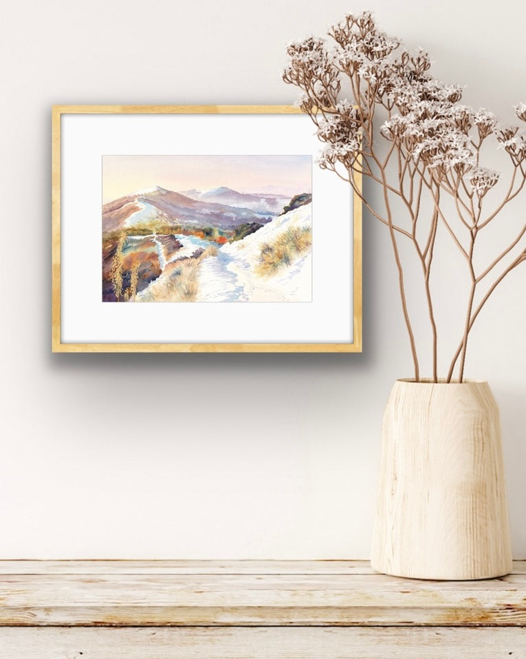Snowfall on the Malverns - Watercolour, Fine Art Giclee Limited Edition Print