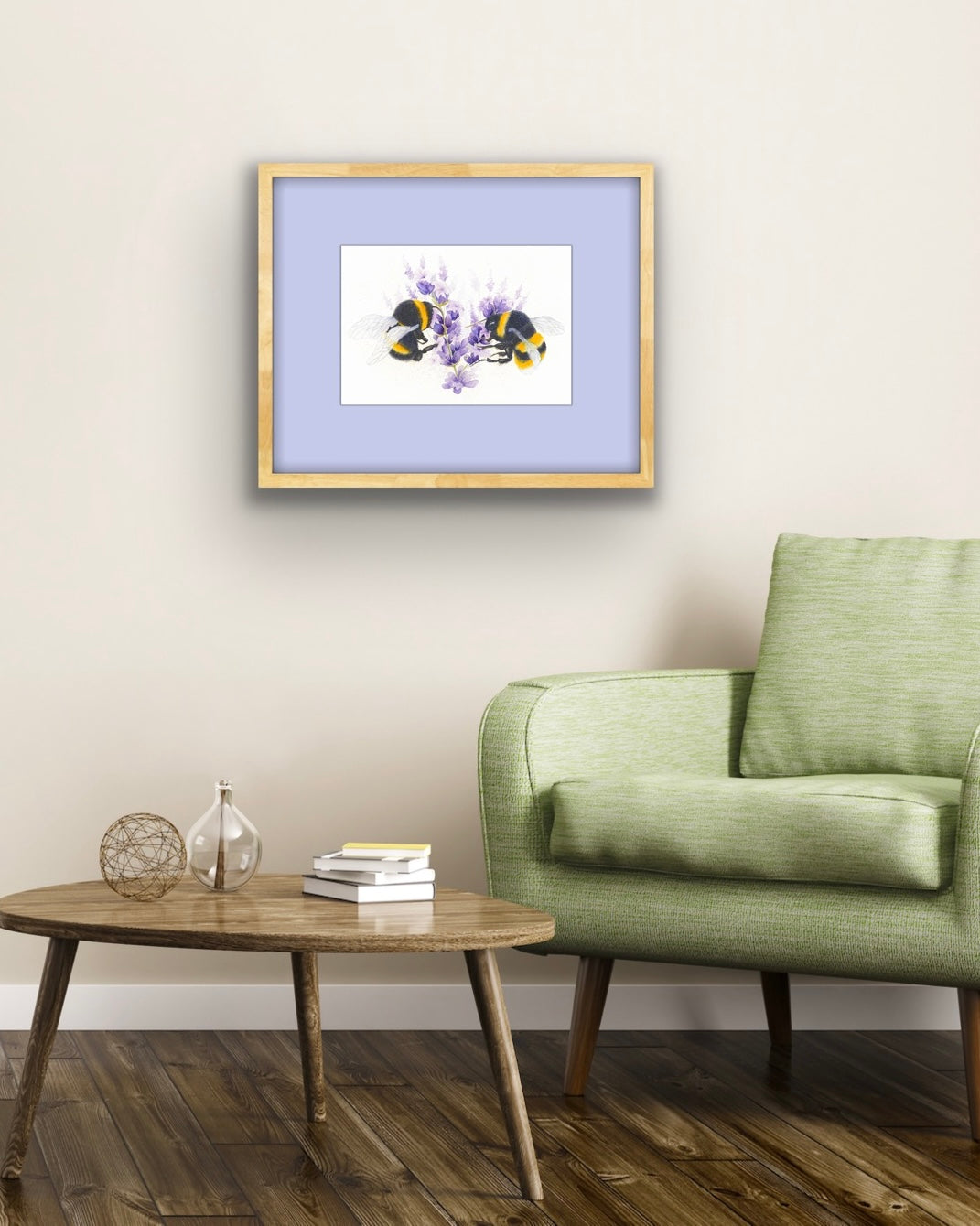 Bees with Lavender, Fine Art Giclee Limited Edition Print