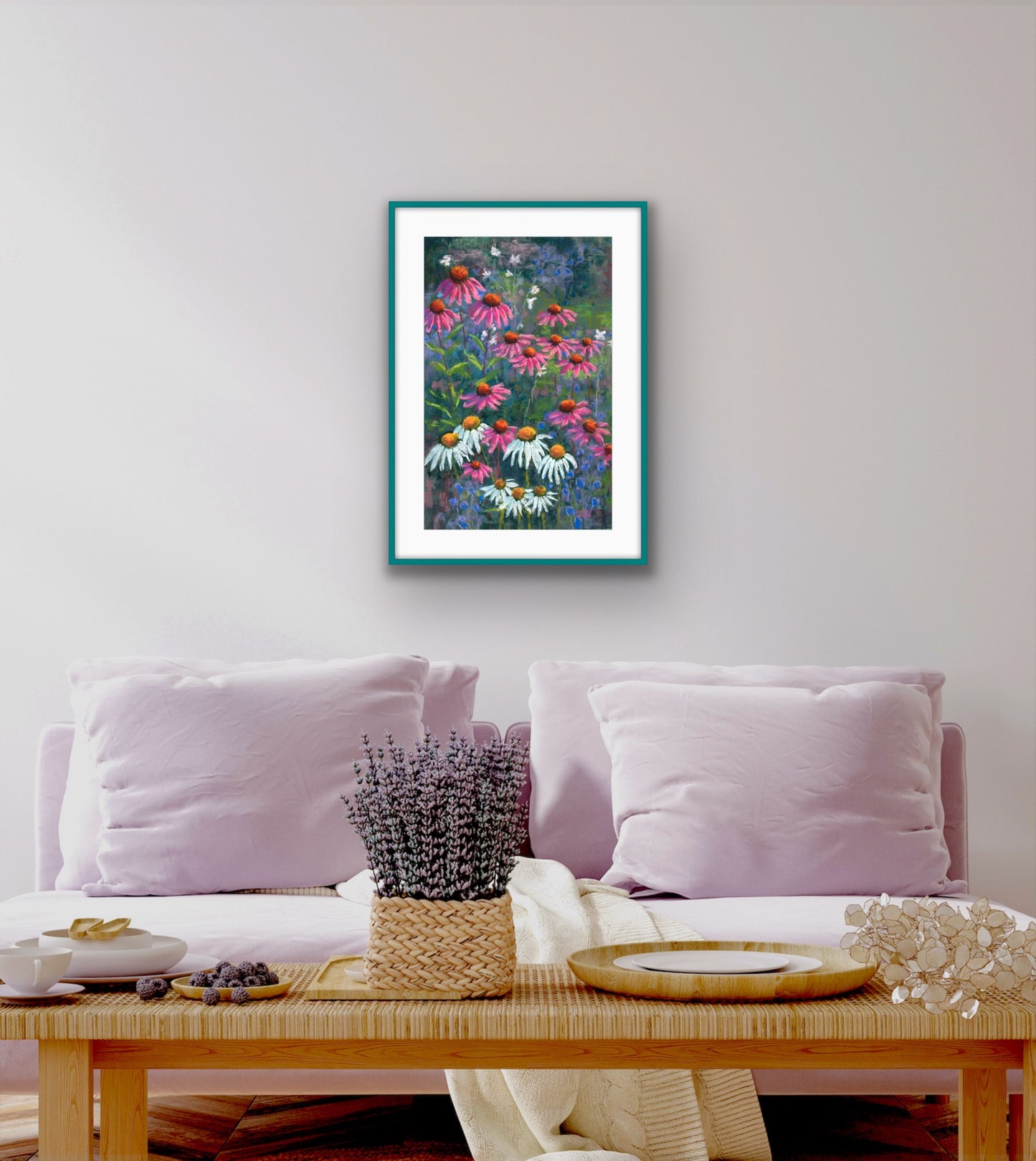 Echinaceas and Daisies, Fine Art Giclee Limited Edition Print